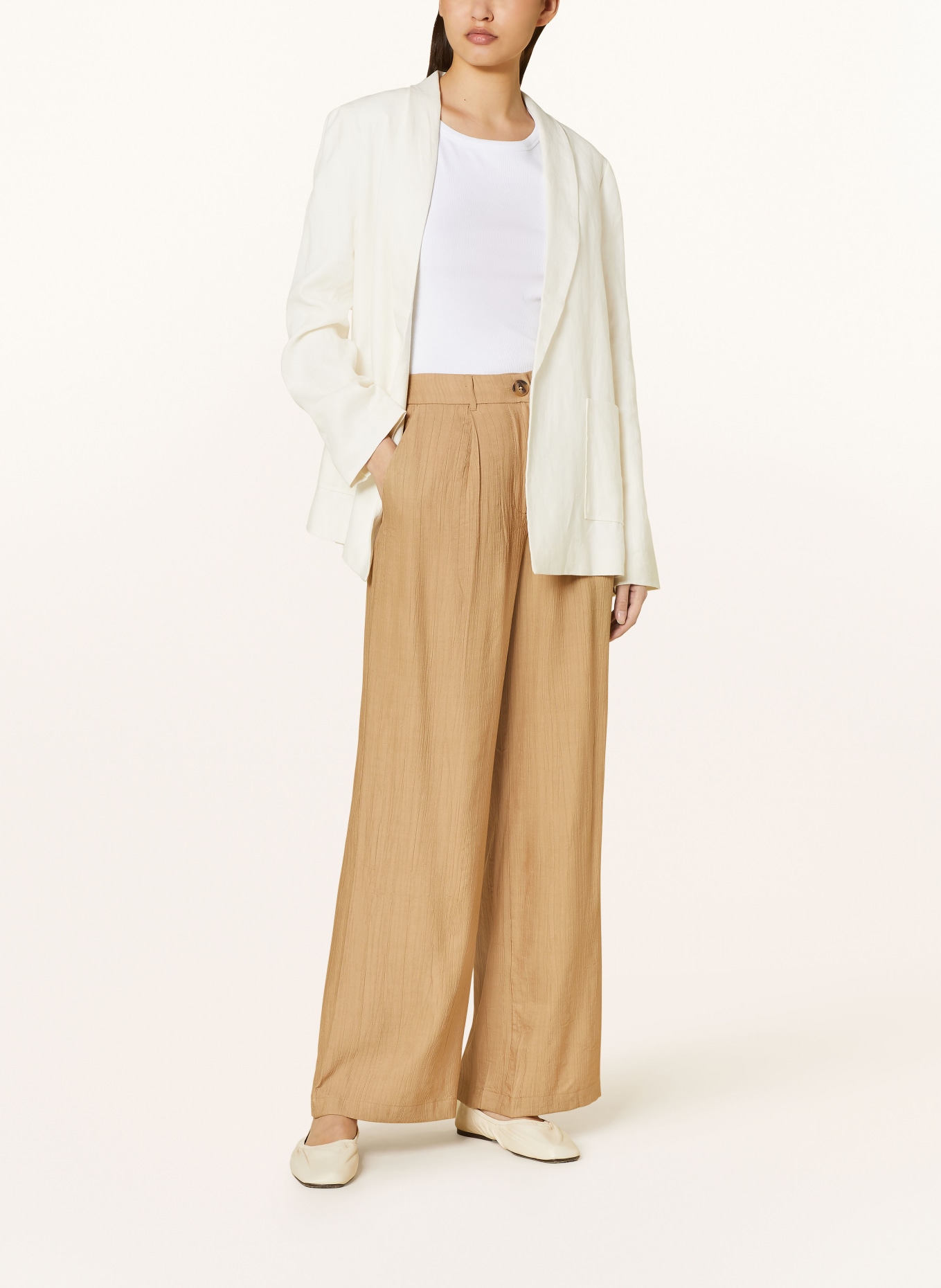 Y.A.S. Wide leg trousers, Color: BEIGE (Image 2)