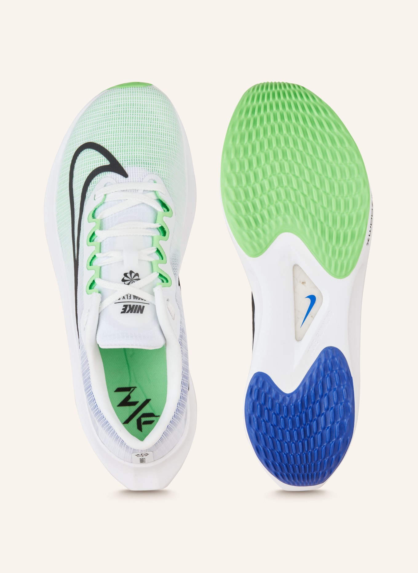 Nike Laufschuhe ZOOM FLY 5, Farbe: WEISS/ BLAU/ GRÜN (Bild 5)