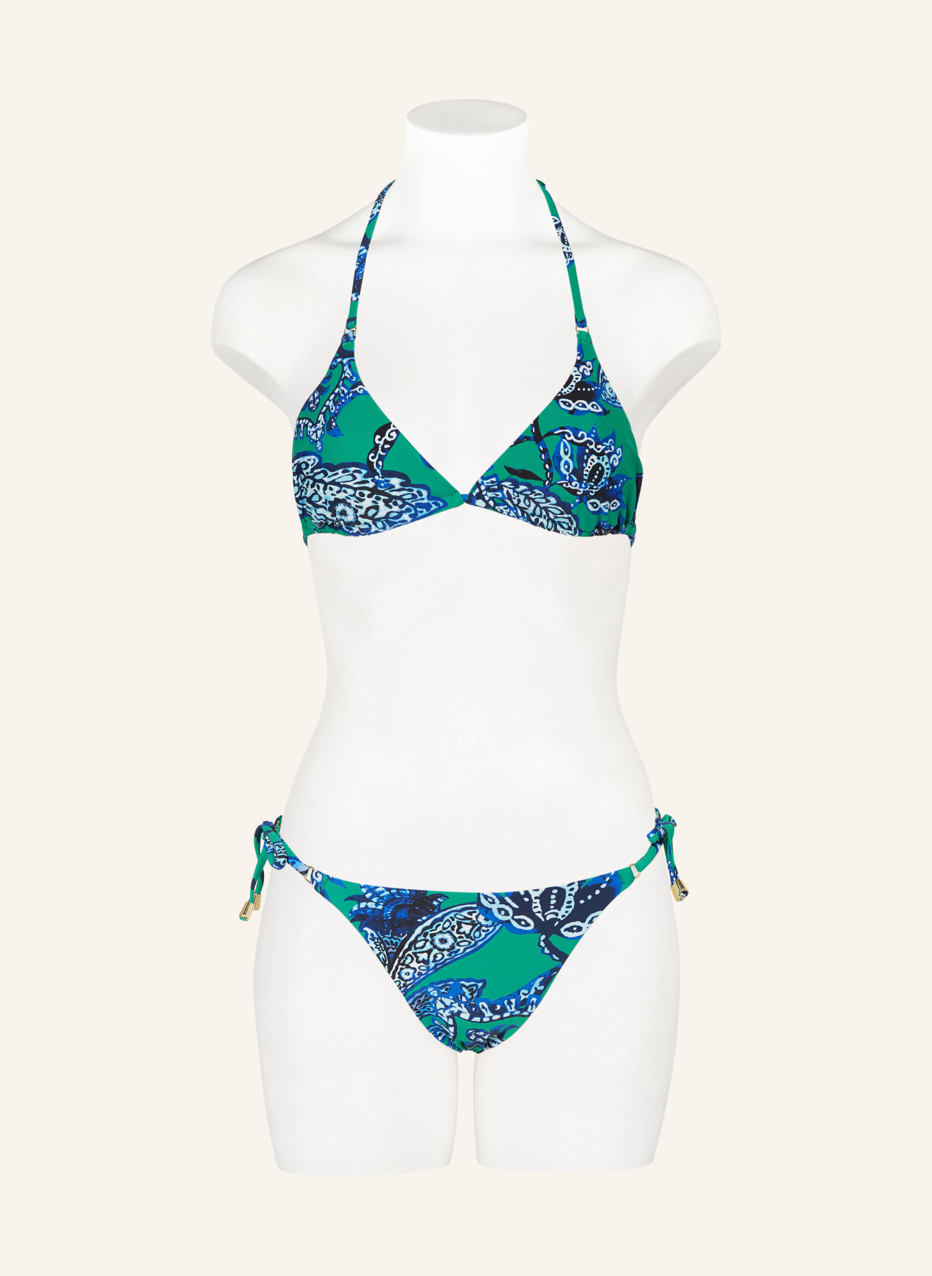 Hot Stuff Triangle bikini bottoms, Color: GREEN/ BLUE/ WHITE (Image 2)
