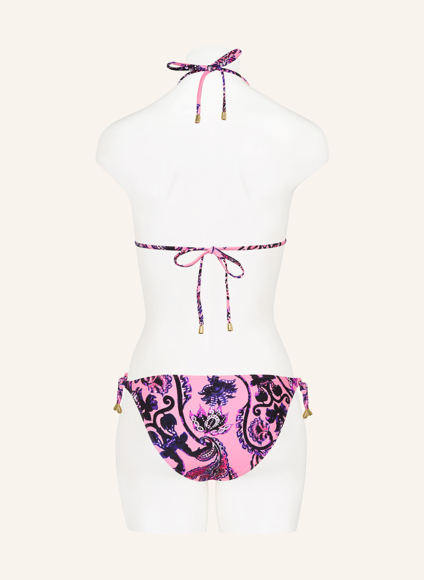 Hot Stuff Triangel-Bikini-Top, Farbe: ROSA/ SCHWARZ/ WEISS (Bild 3)