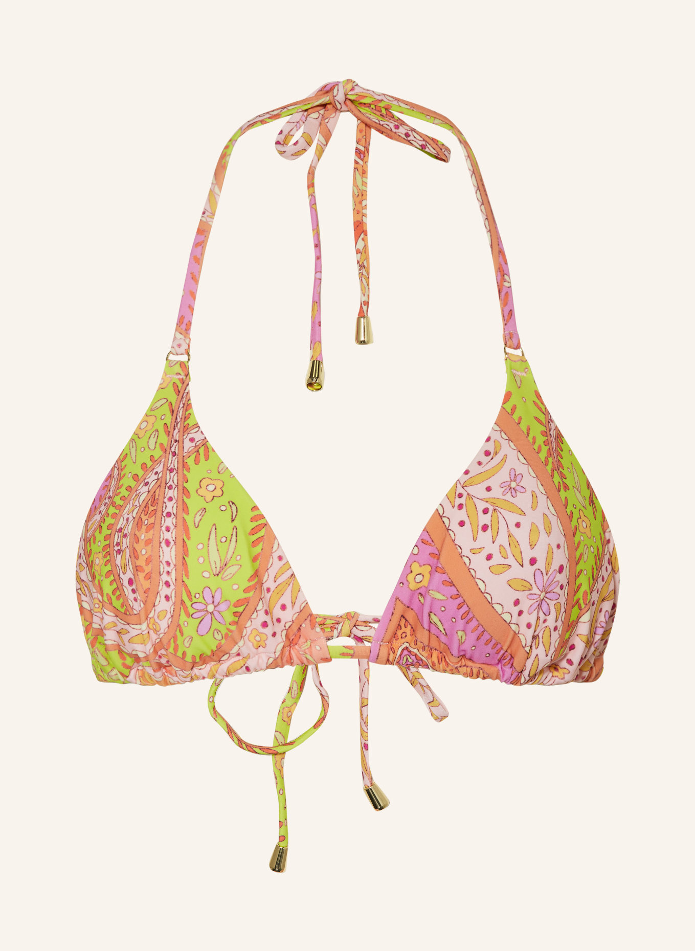 Hot Stuff Triangel-Bikini-Hose, Farbe: ORANGE/ HELLGRÜN/ HELLROSA (Bild 1)