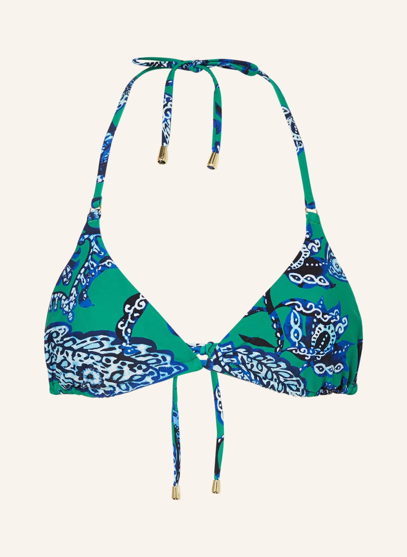 Hot Stuff Triangle bikini top, Color: GREEN/ WHITE/ BLUE (Image 1)