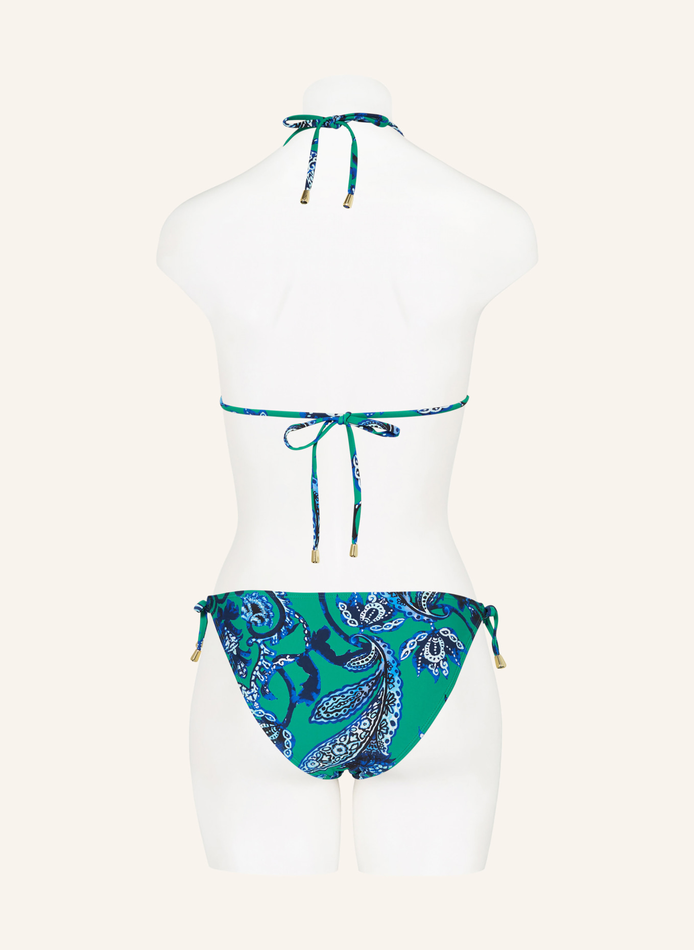 Hot Stuff Triangel-Bikini-Top, Farbe: GRÜN/ WEISS/ BLAU (Bild 3)
