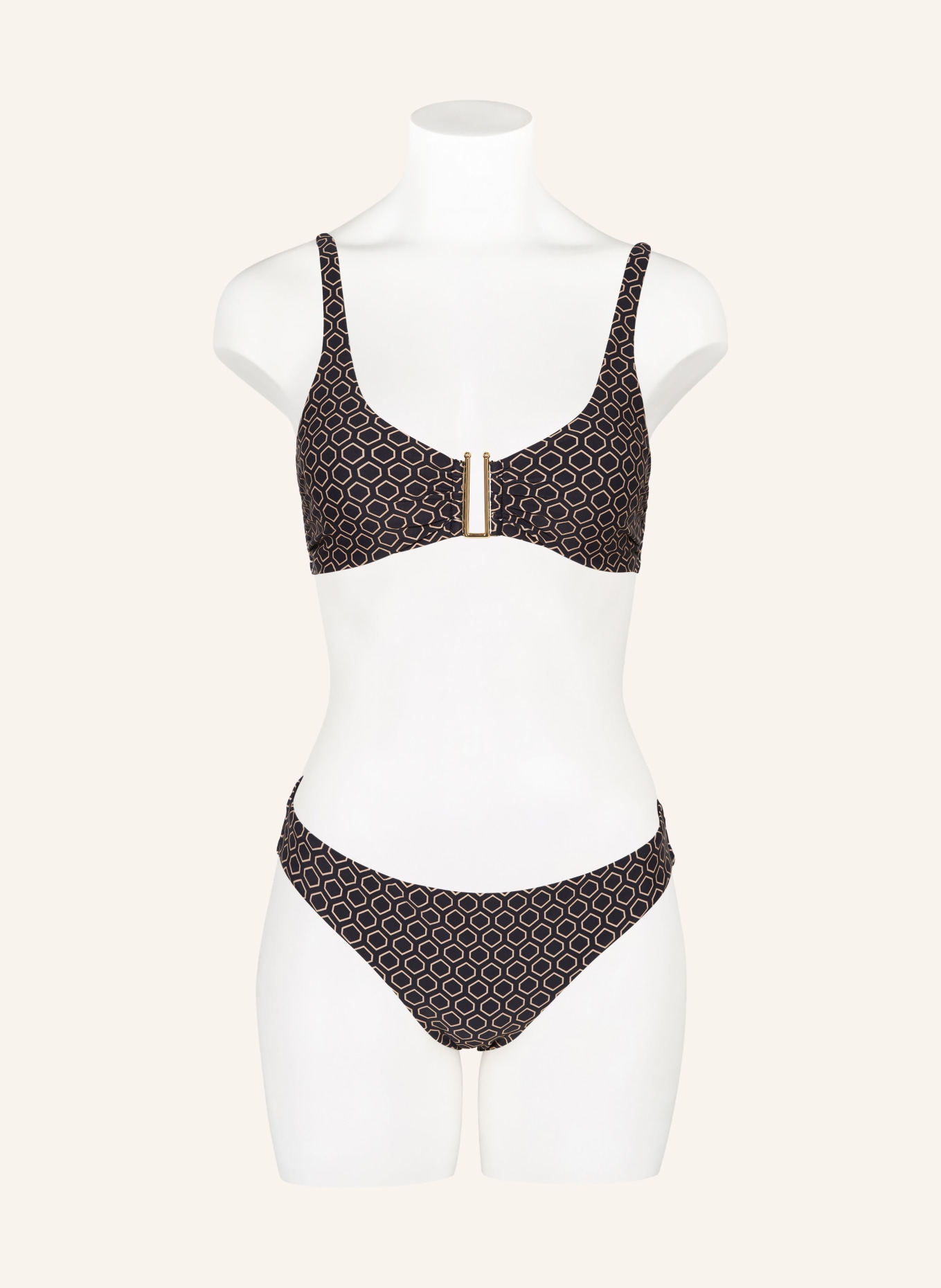 Hot Stuff Bralette bikini top, Color: BLACK/ BROWN/ CREAM (Image 2)
