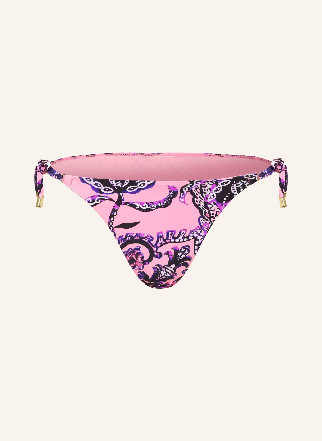 Hot Stuff Triangle bikini bottoms, Color: PINK/ BLACK/ WHITE (Image 1)