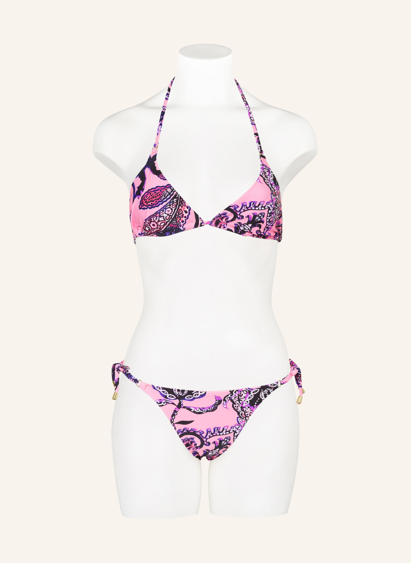 Hot Stuff Triangle bikini bottoms, Color: PINK/ BLACK/ WHITE (Image 2)