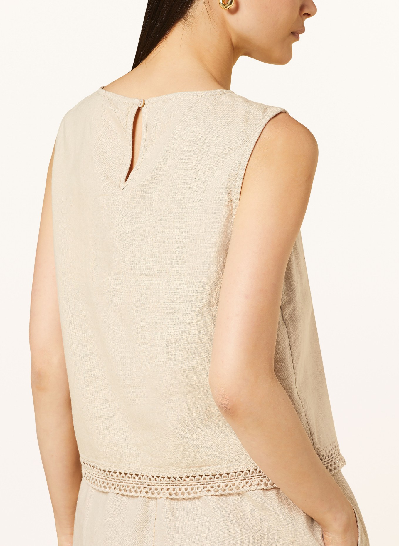 ONLY Linen top, Color: BEIGE (Image 4)