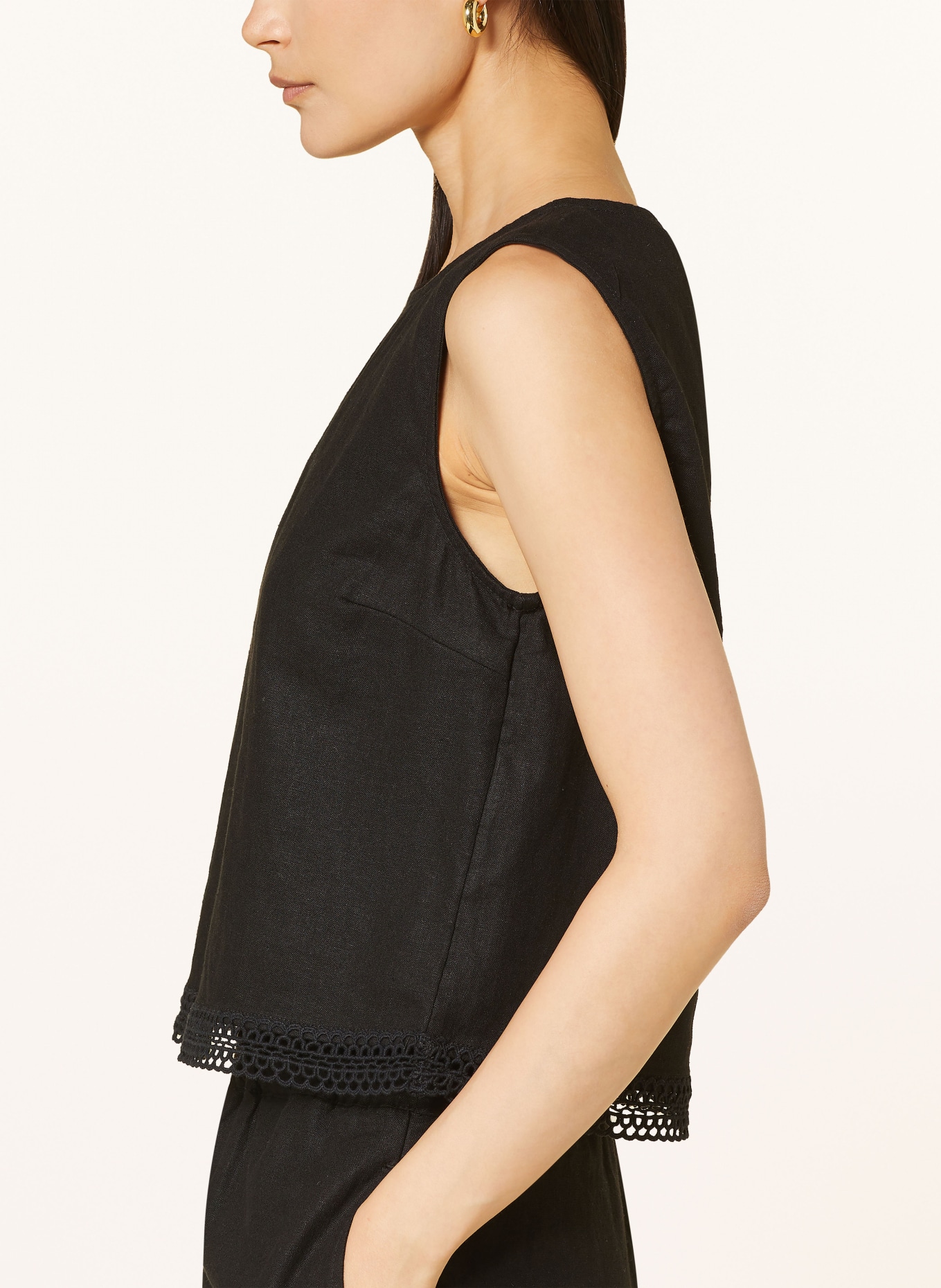 ONLY Linen top, Color: BLACK (Image 4)