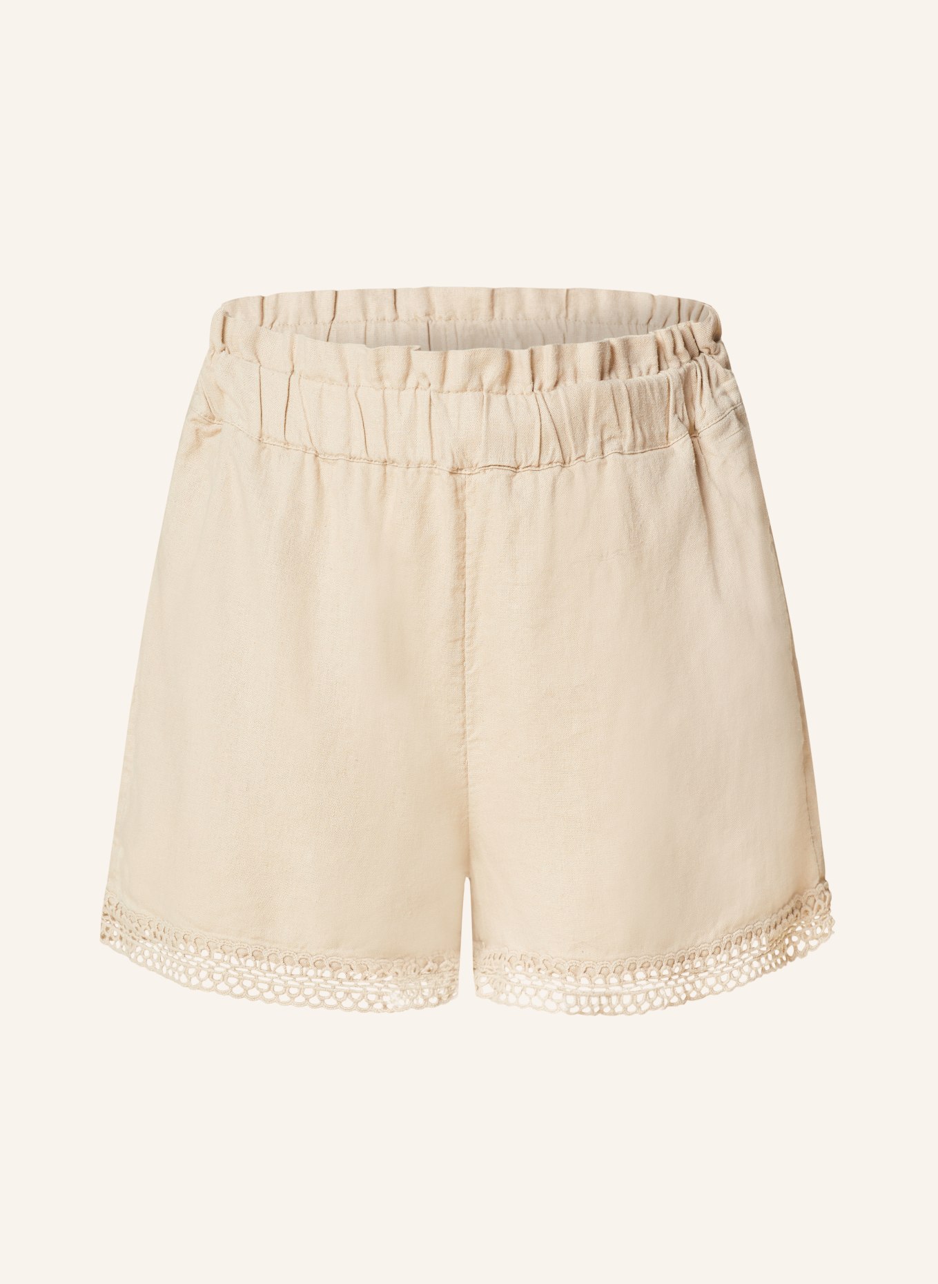 ONLY Shorts mit Spitze und Leinen, Farbe: BEIGE (Bild 1)