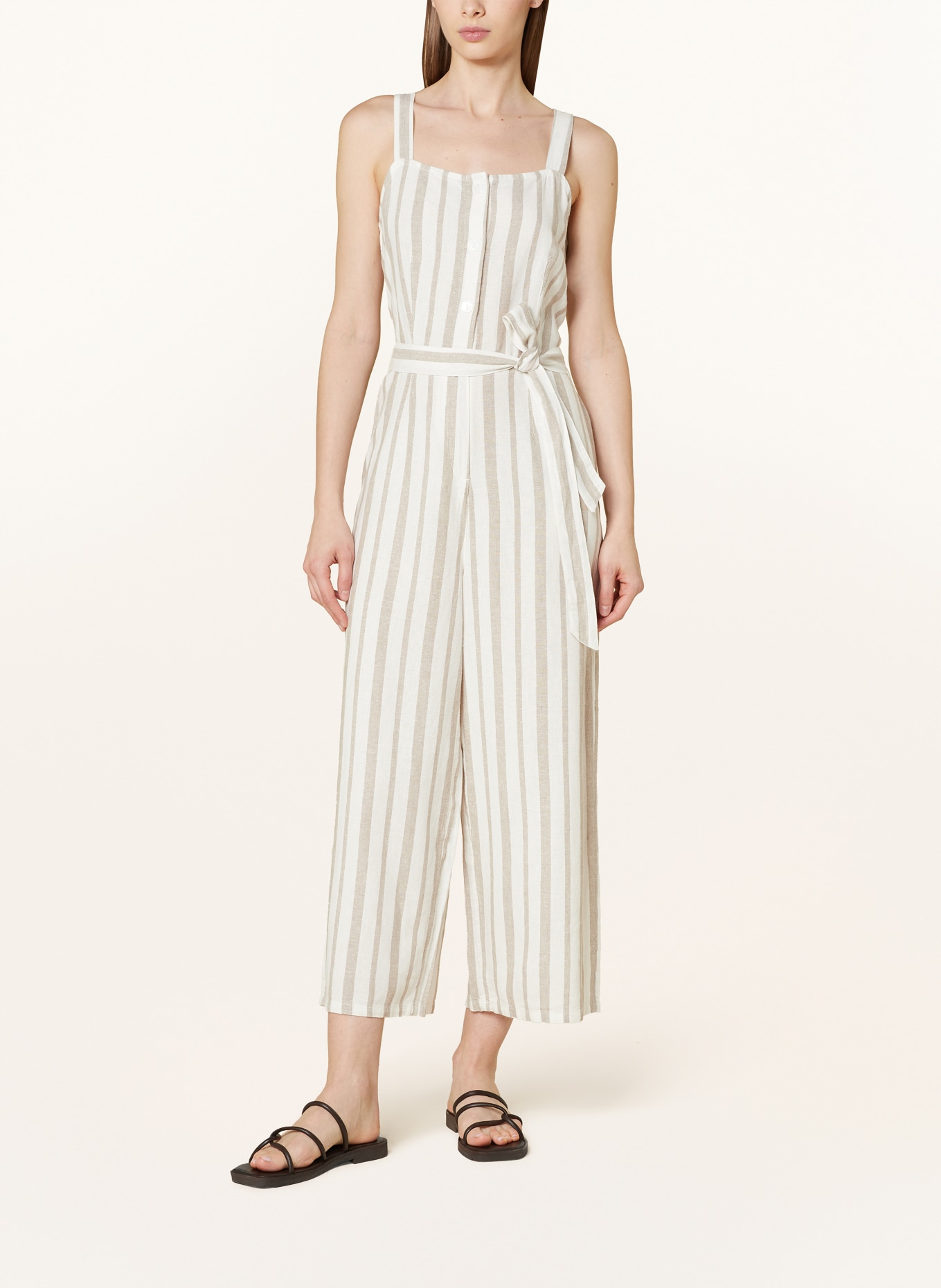 ONLY Jumpsuit with linen, Color: BEIGE/ CREAM (Image 2)