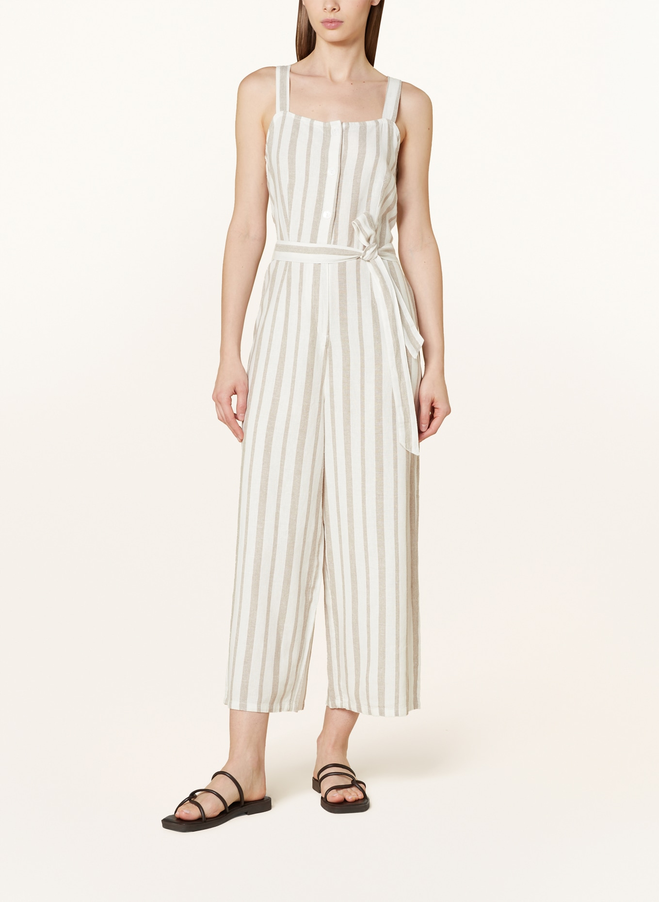 ONLY Jumpsuit mit Leinen, Farbe: BEIGE/ CREME (Bild 2)