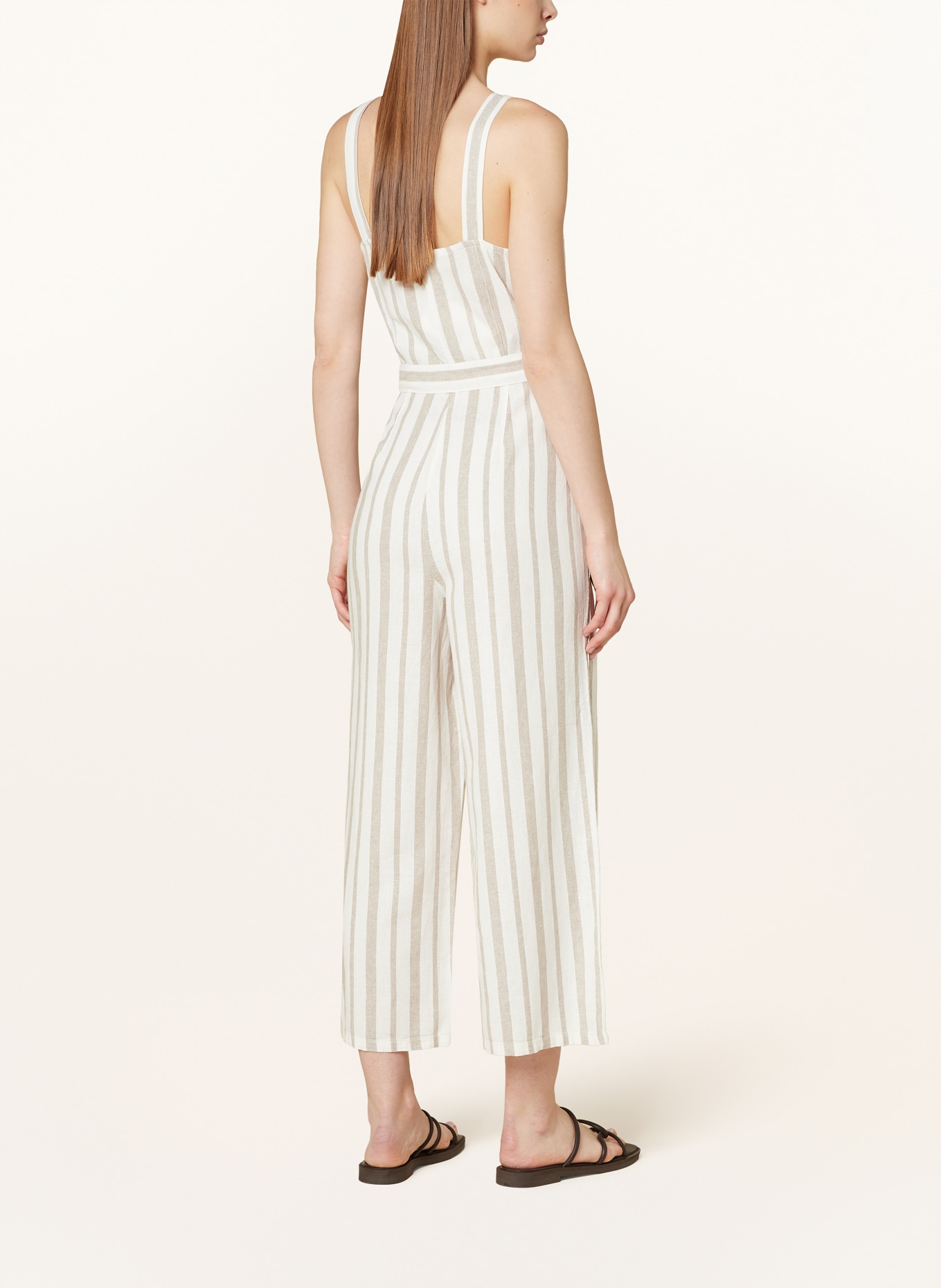 ONLY Jumpsuit with linen, Color: BEIGE/ CREAM (Image 3)
