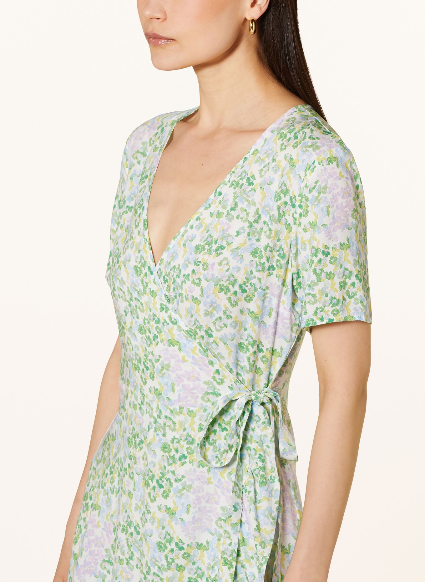 ONLY Wrap dress, Color: GREEN/ LIGHT PURPLE/ YELLOW (Image 4)