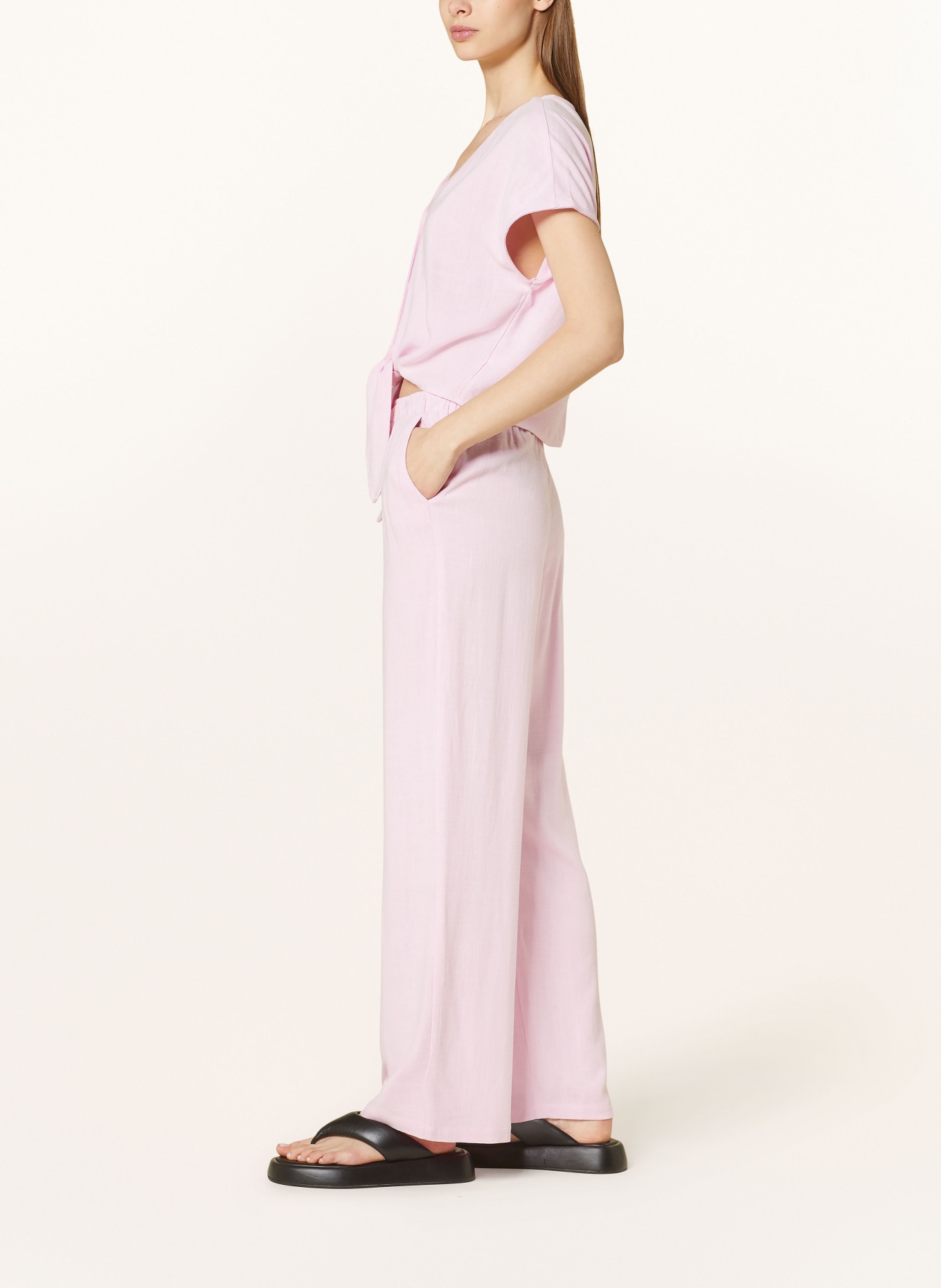 ONLY Wide leg trousers, Color: PINK (Image 4)
