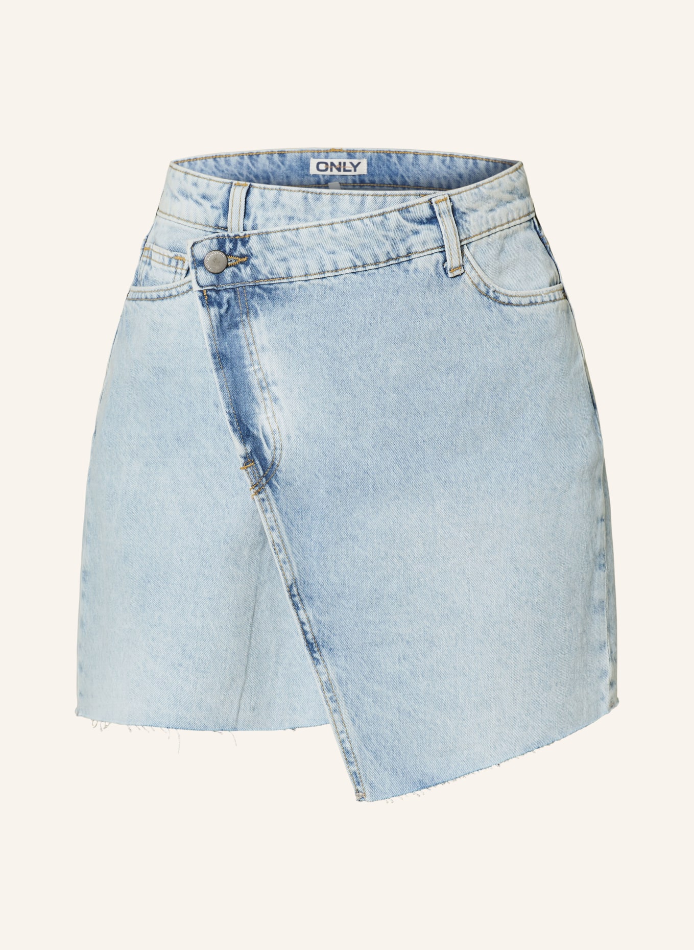 ONLY Spódnica jeansowa w stylu kopertowym, Kolor: LIGHT BLUE DENIM (Obrazek 1)
