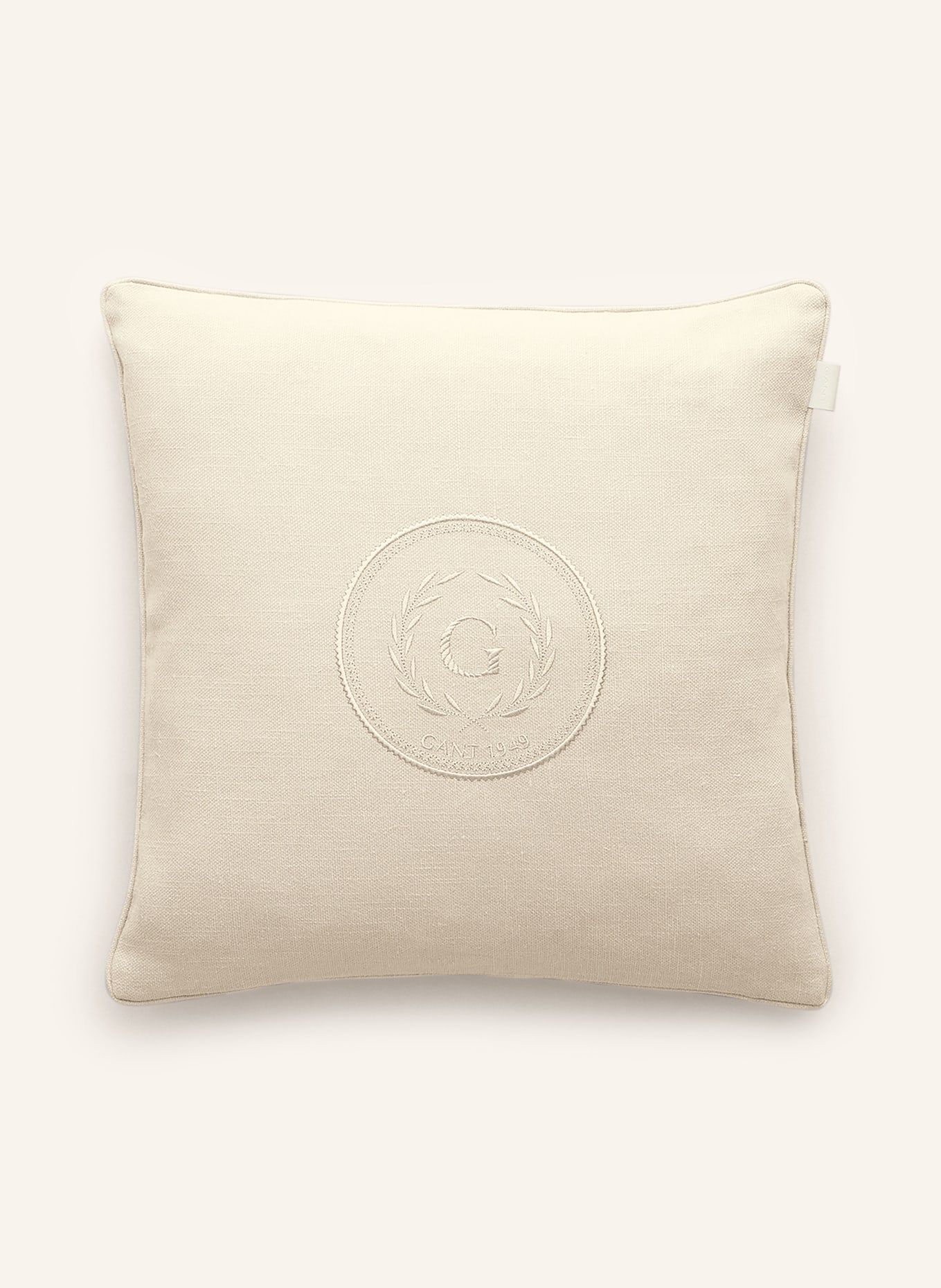 GANT HOME Decorative cushion cover made of linen, Color: CREAM (Image 1)