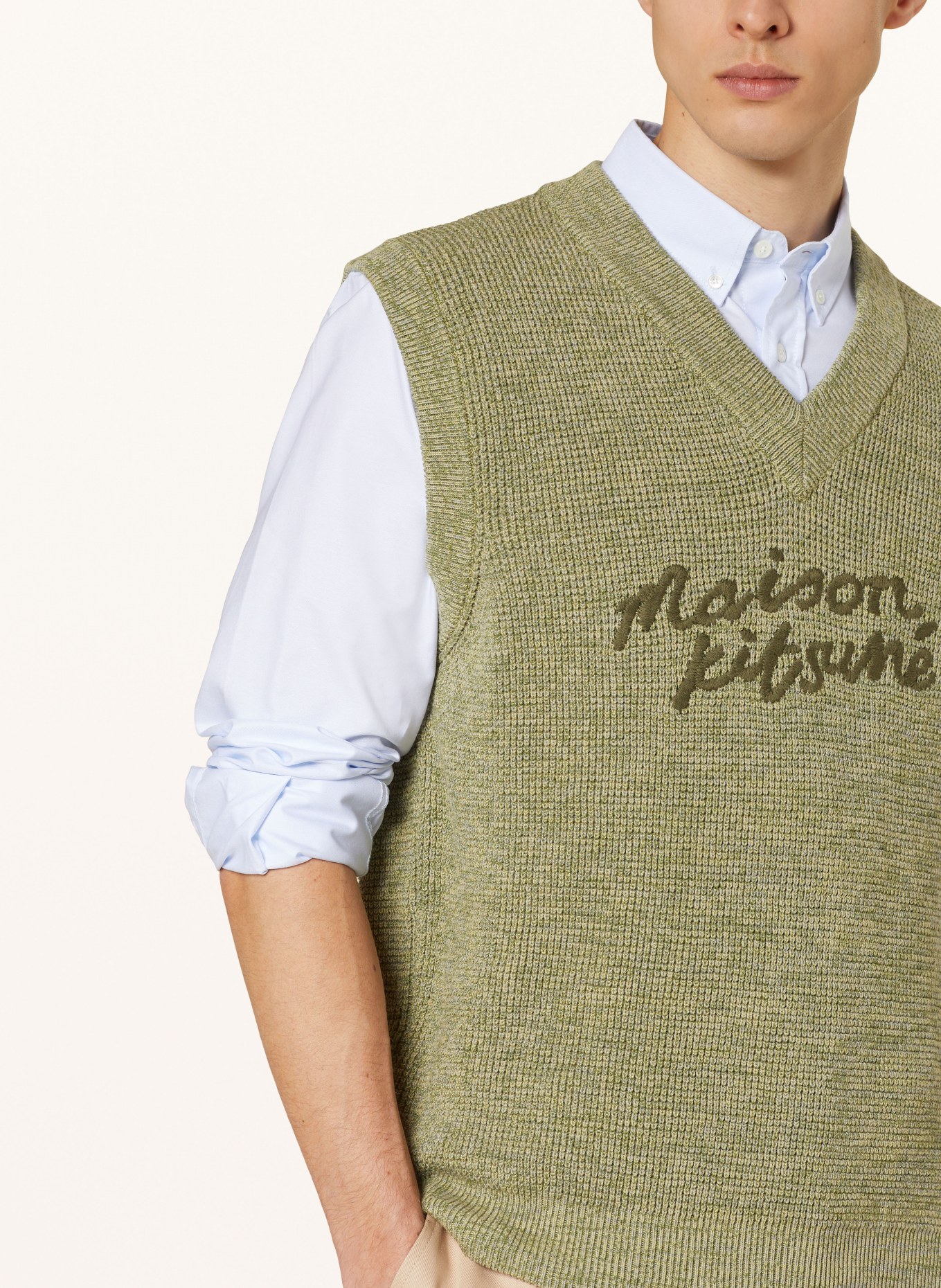 MAISON KITSUNÉ Sweater vest, Color: KHAKI (Image 4)