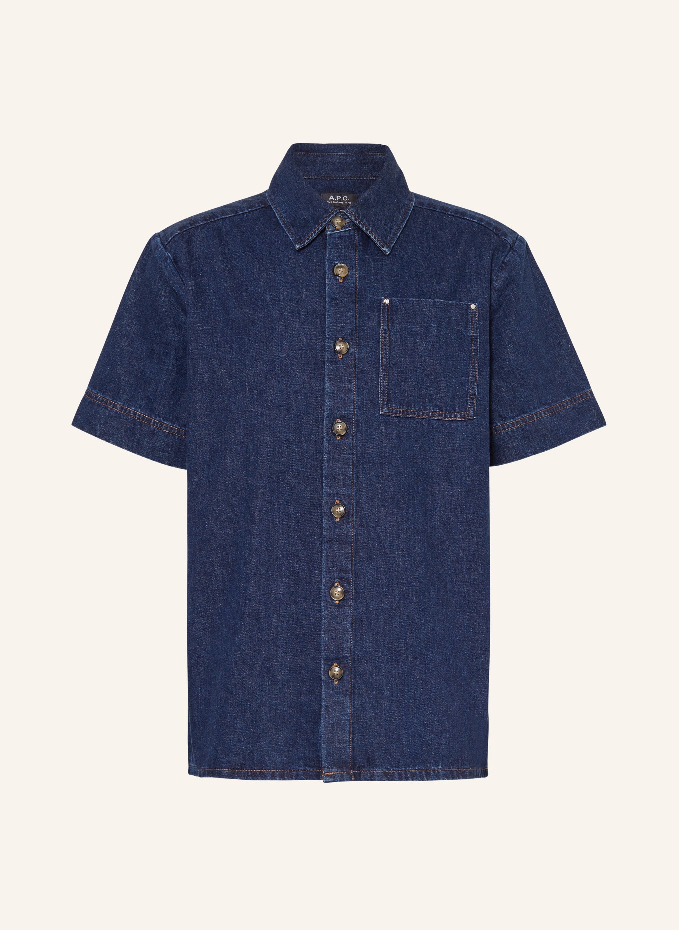 A.P.C. Džínová košile Comfort Fit, Barva: IAL  WASHED INDIGO (Obrázek 1)