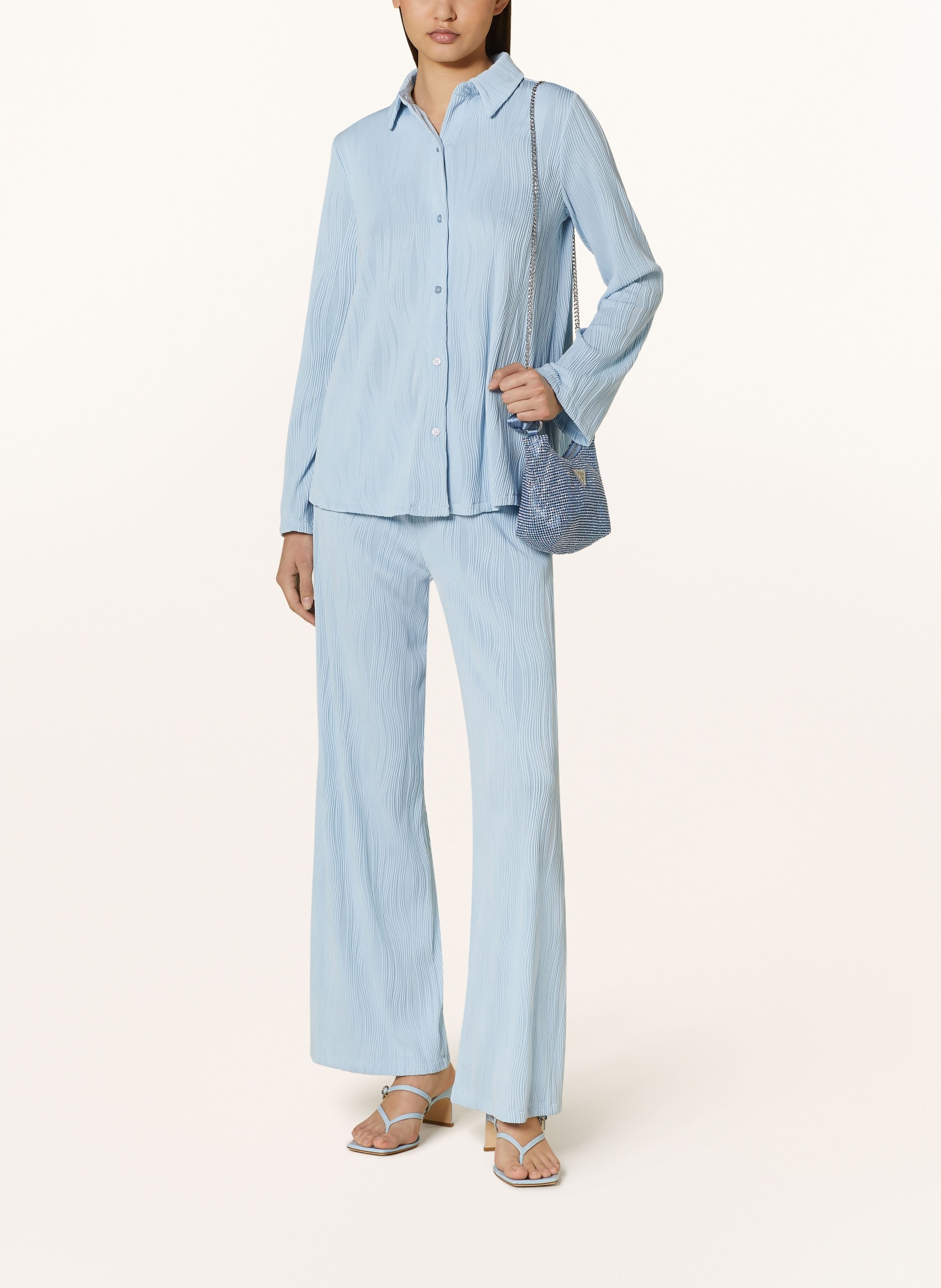 gina tricot Wide leg trousers made of jersey, Color: LIGHT BLUE (Image 2)
