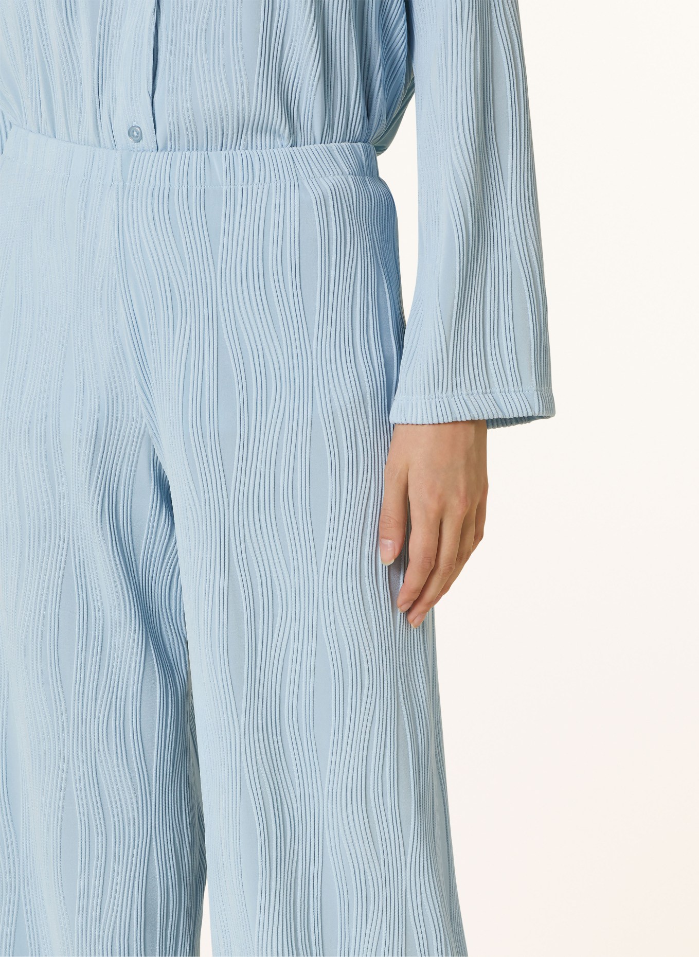 gina tricot Wide leg trousers made of jersey, Color: LIGHT BLUE (Image 5)