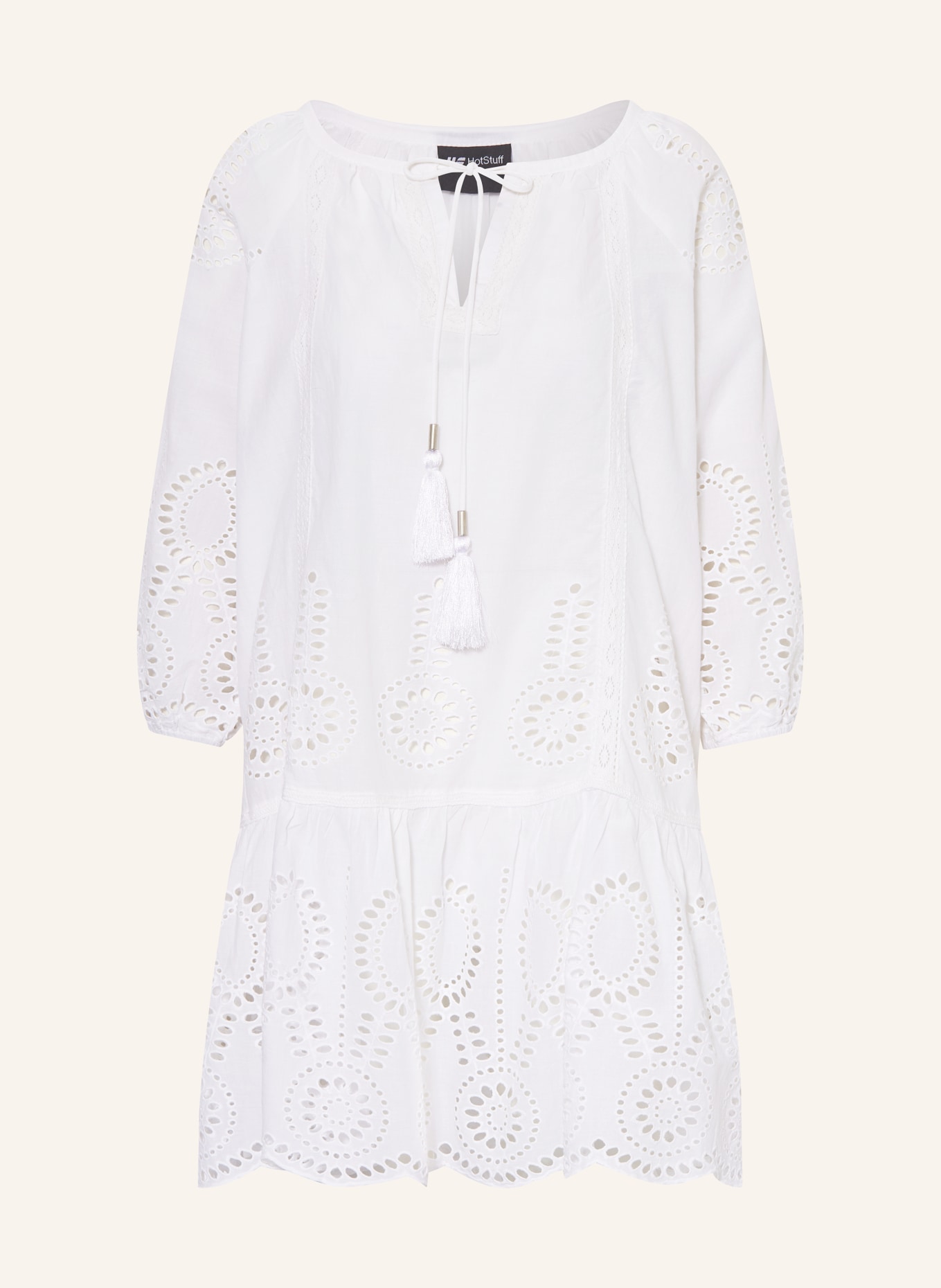 Hot Stuff Tunic SEVILLA with broderie anglaise, Color: WHITE (Image 1)