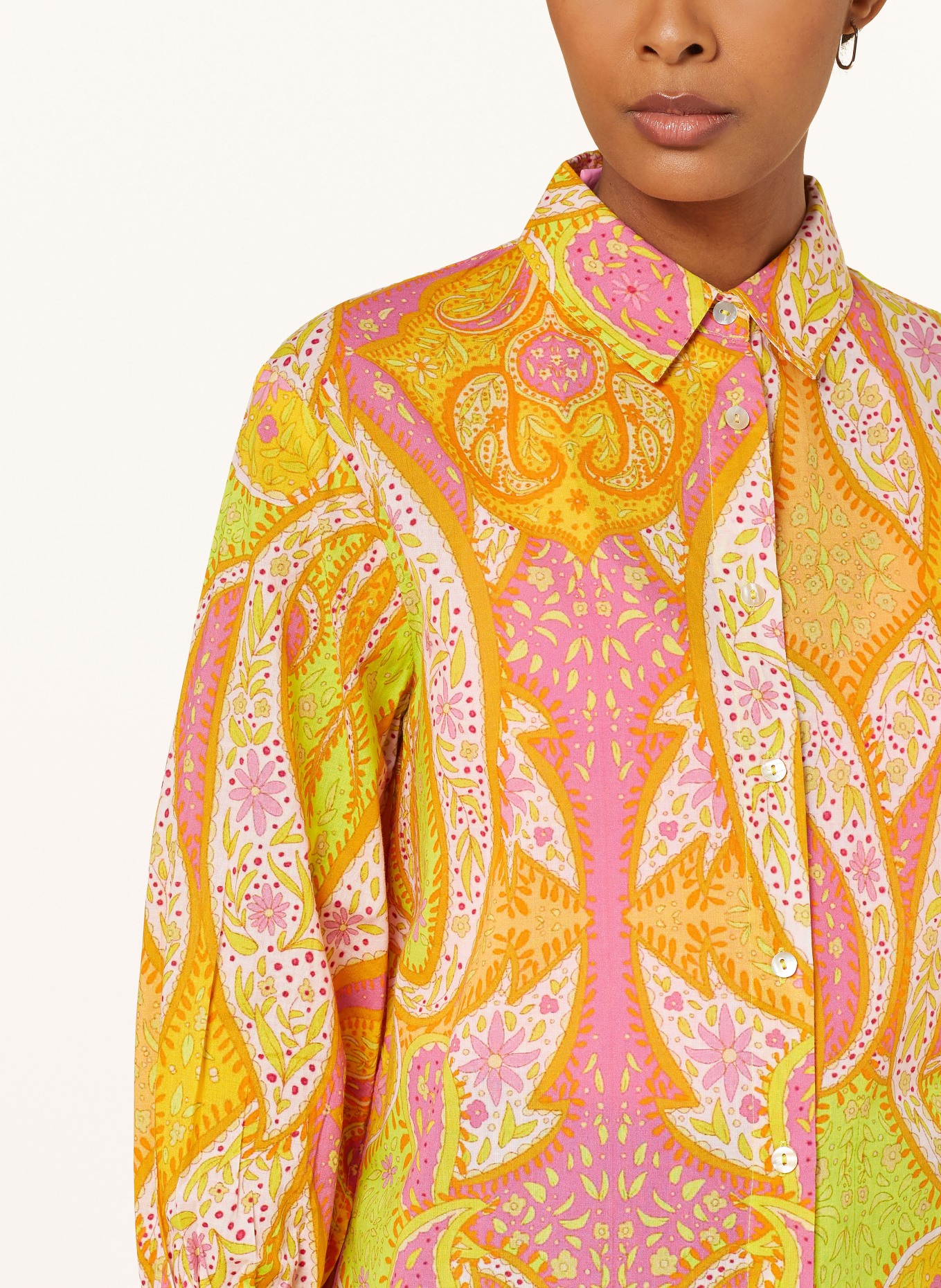 Hot Stuff Shirt blouse: YELLOW / ORANGE / PINK