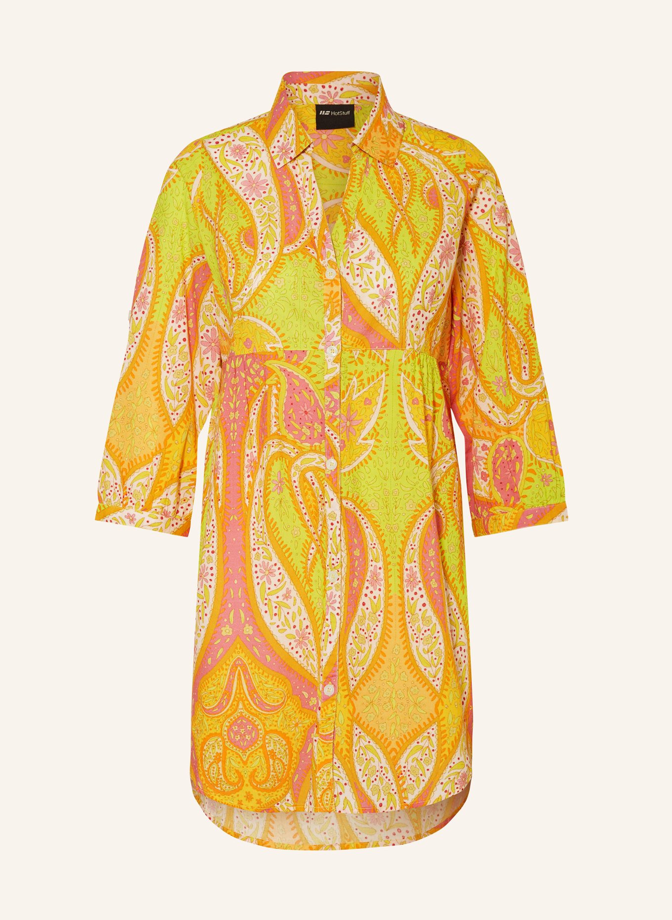 Hot Stuff Shirt dress, Color: YELLOW/ ORANGE/ PINK (Image 1)