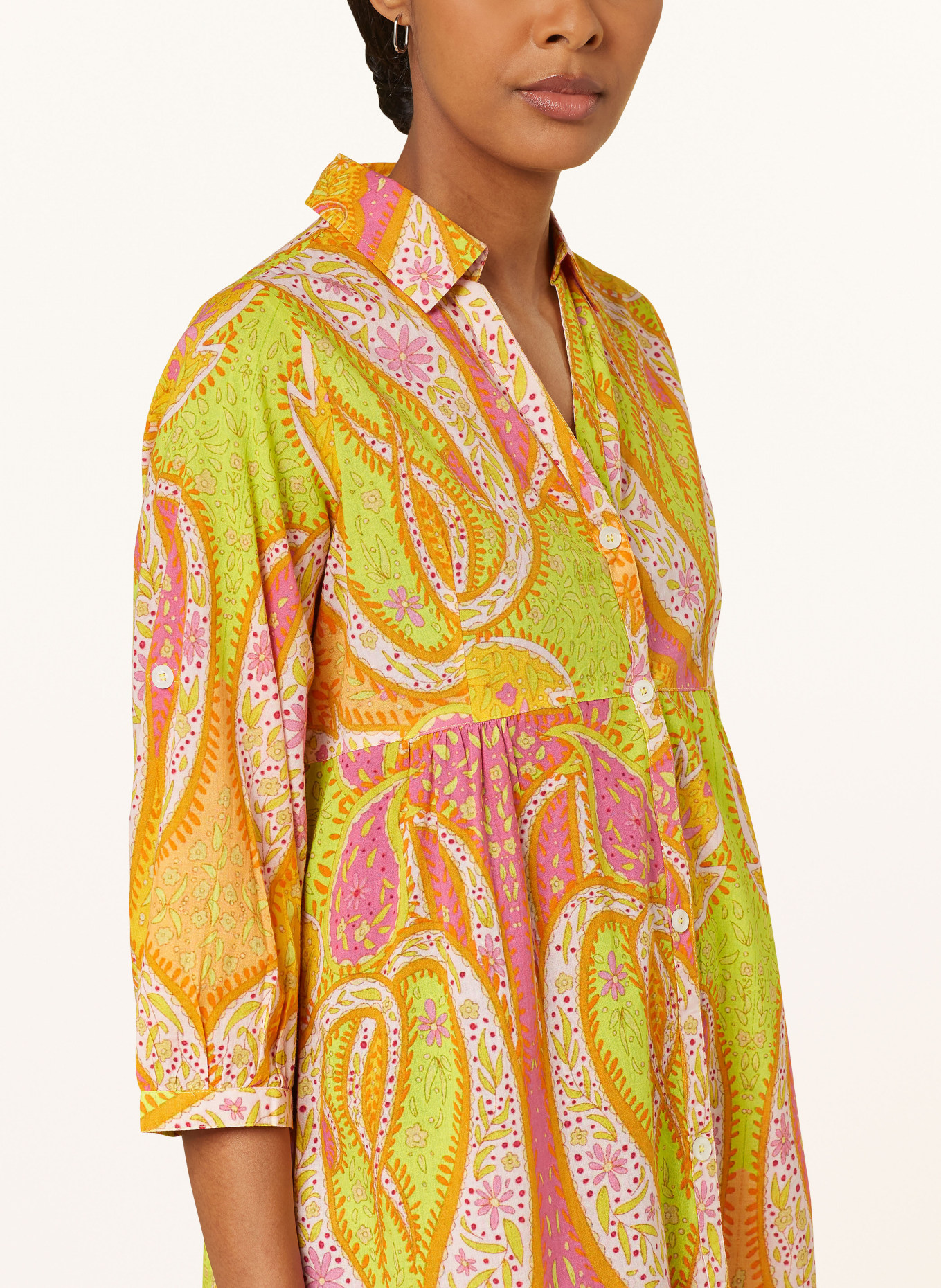Hot Stuff Shirt dress, Color: YELLOW/ ORANGE/ PINK (Image 4)