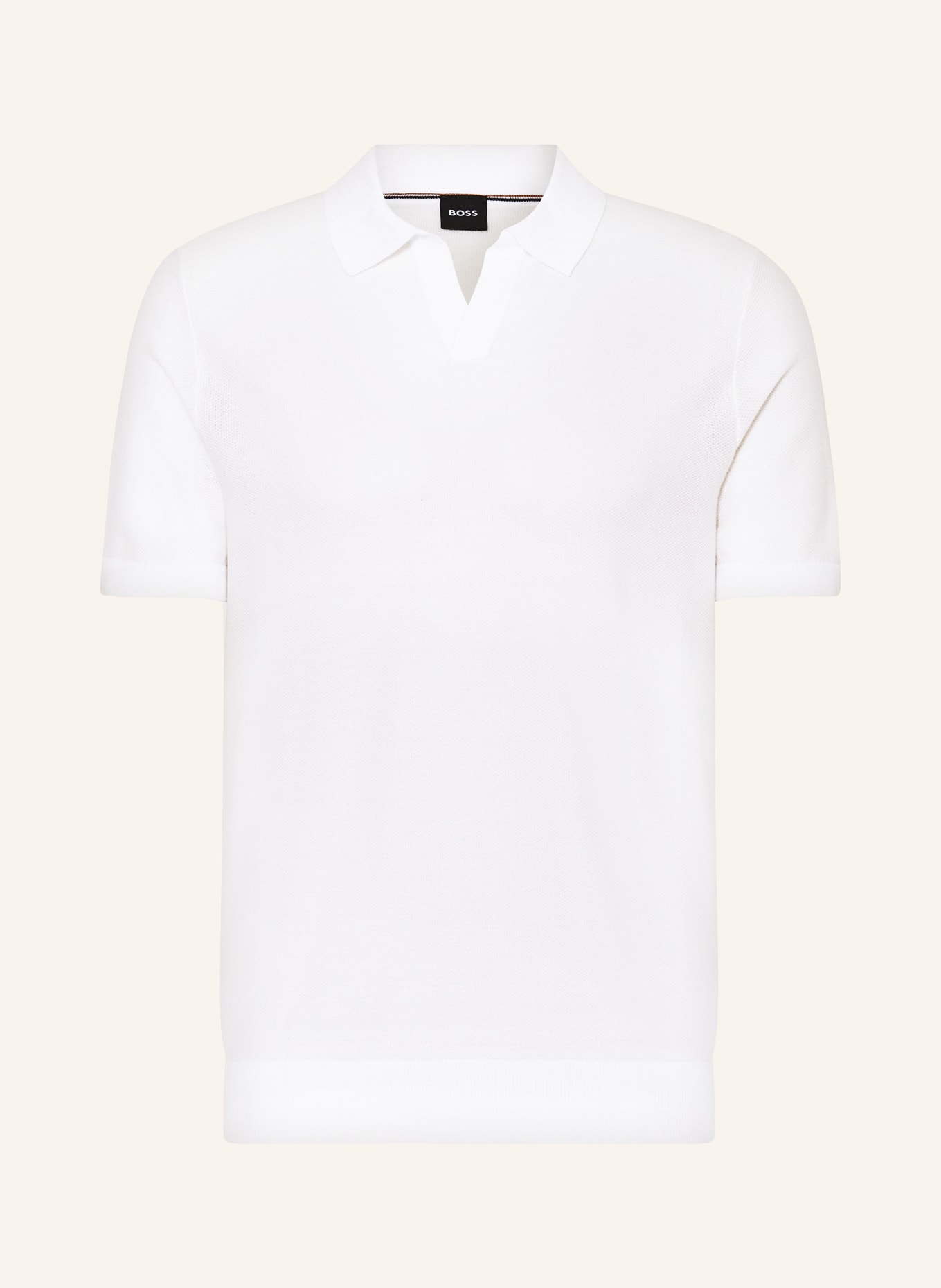 BOSS Knitted polo shirt TEMPIO, Color: WHITE (Image 1)
