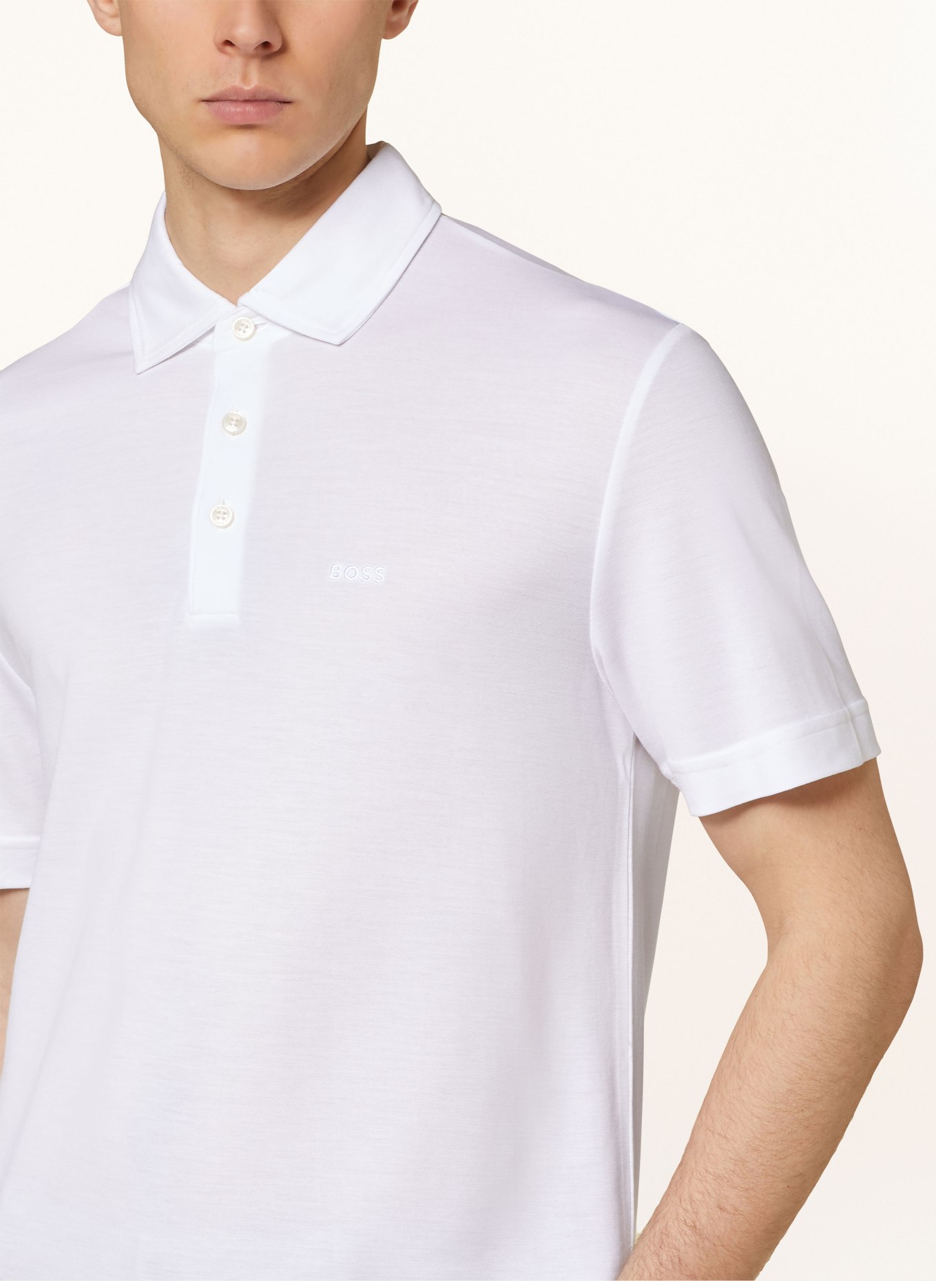 BOSS Jersey polo shirt PRESS, Color: WHITE (Image 4)