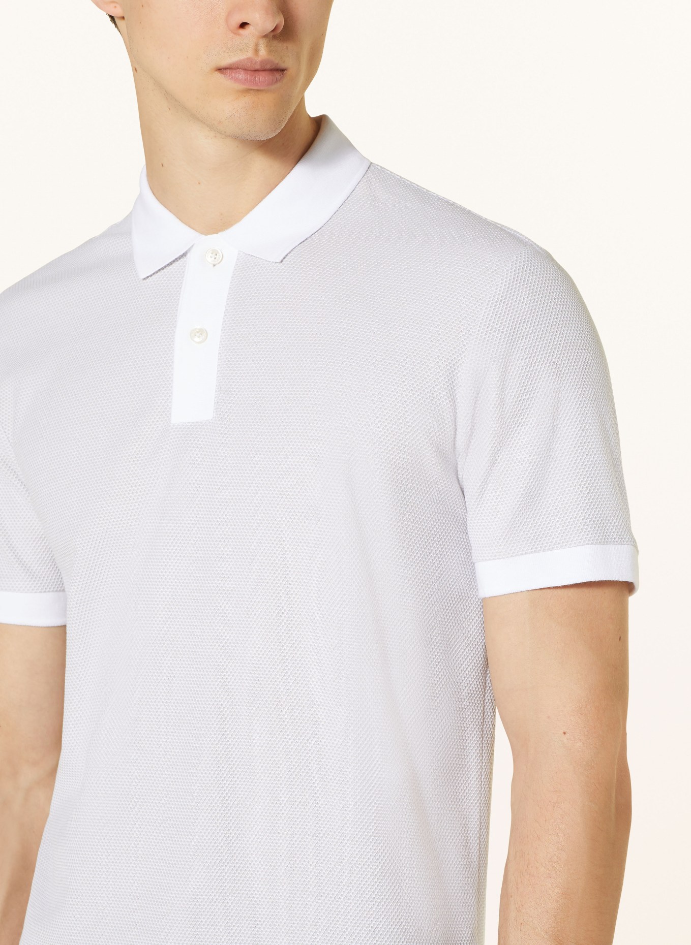 BOSS Piqué polo shirt PHILLIPSON slim fit, Color: WHITE (Image 4)