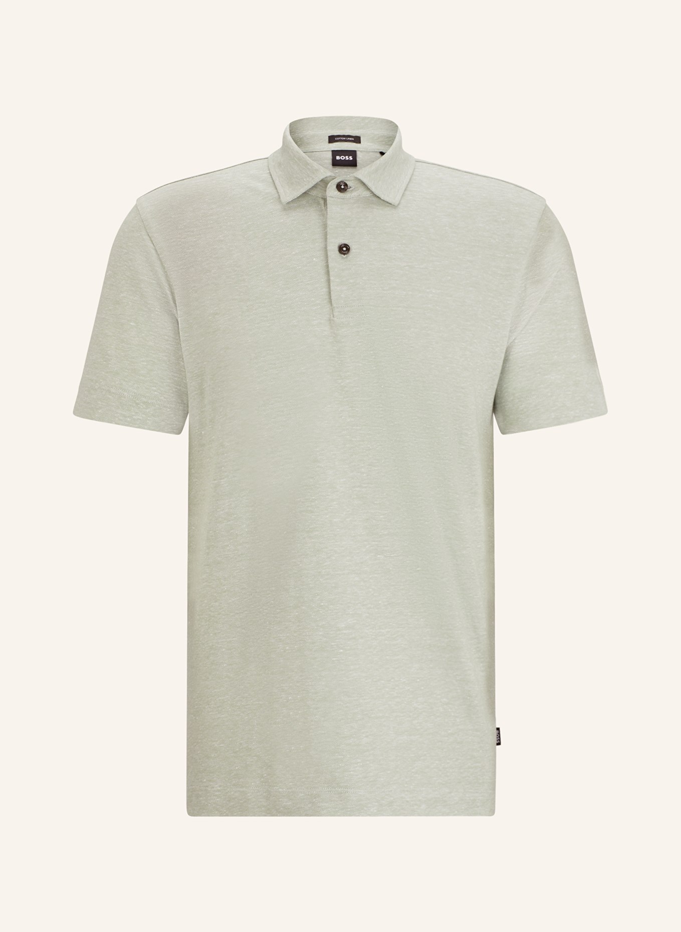 BOSS Piqué-Poloshirt PRESS Regular Fit mit Leinen, Farbe: HELLGRÜN (Bild 1)