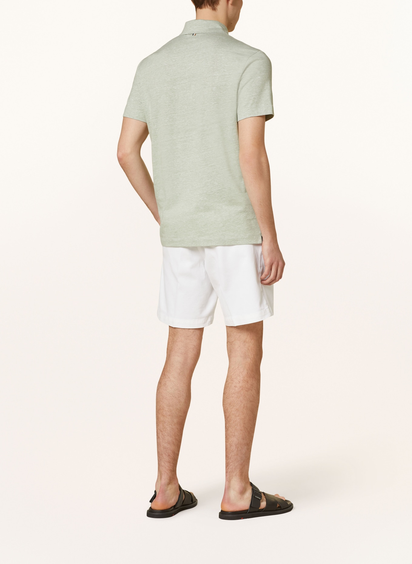 BOSS Piqué-Poloshirt PRESS Regular Fit mit Leinen, Farbe: HELLGRÜN (Bild 3)