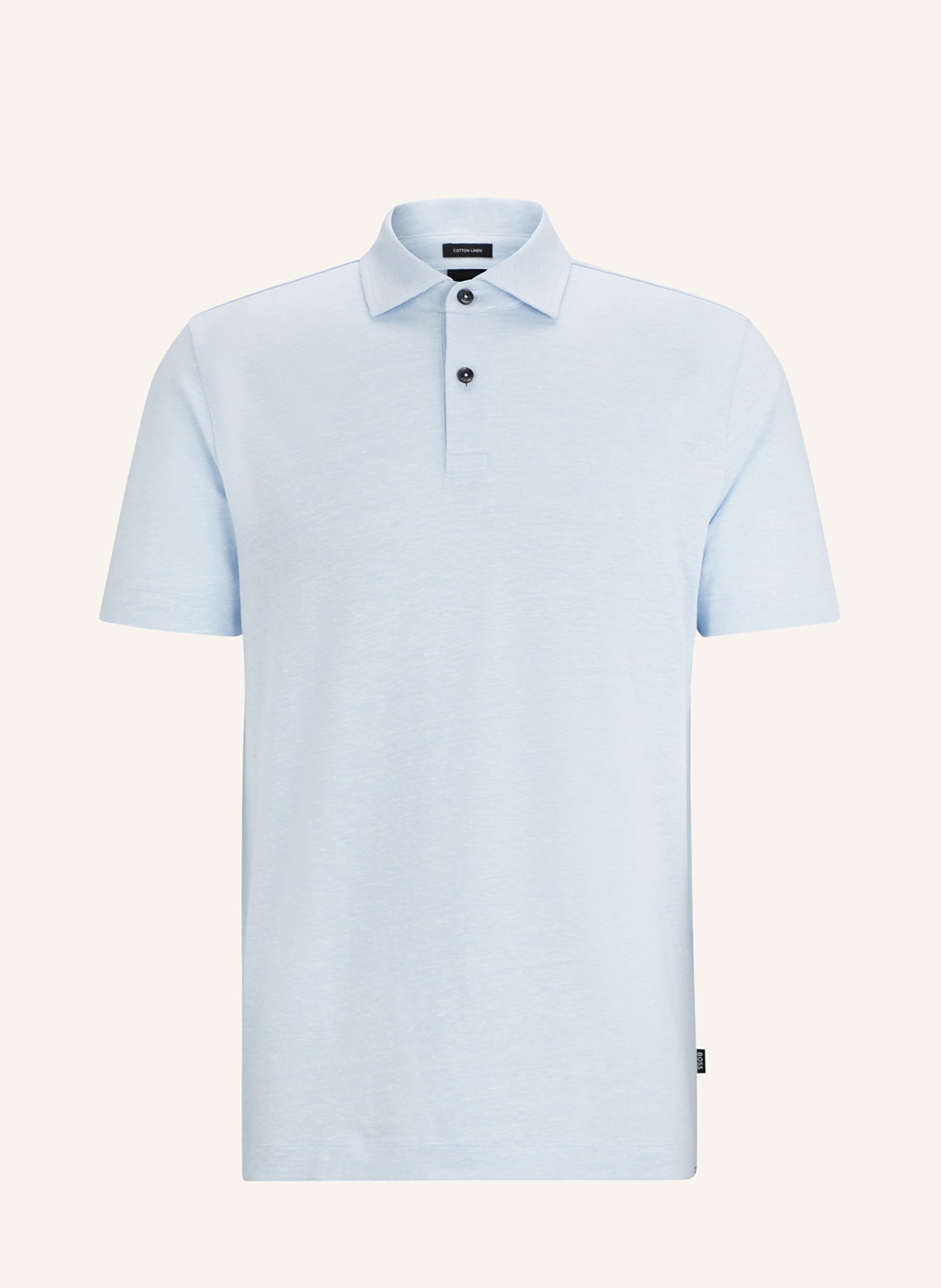 BOSS Piqué-Poloshirt PRESS Regular Fit mit Leinen, Farbe: HELLBLAU (Bild 1)