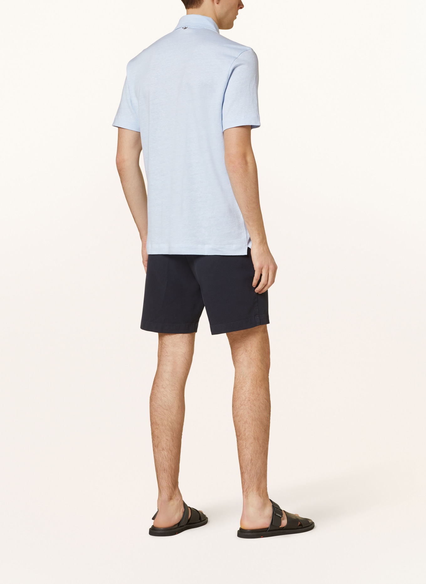 BOSS Piqué-Poloshirt PRESS Regular Fit mit Leinen, Farbe: HELLBLAU (Bild 3)