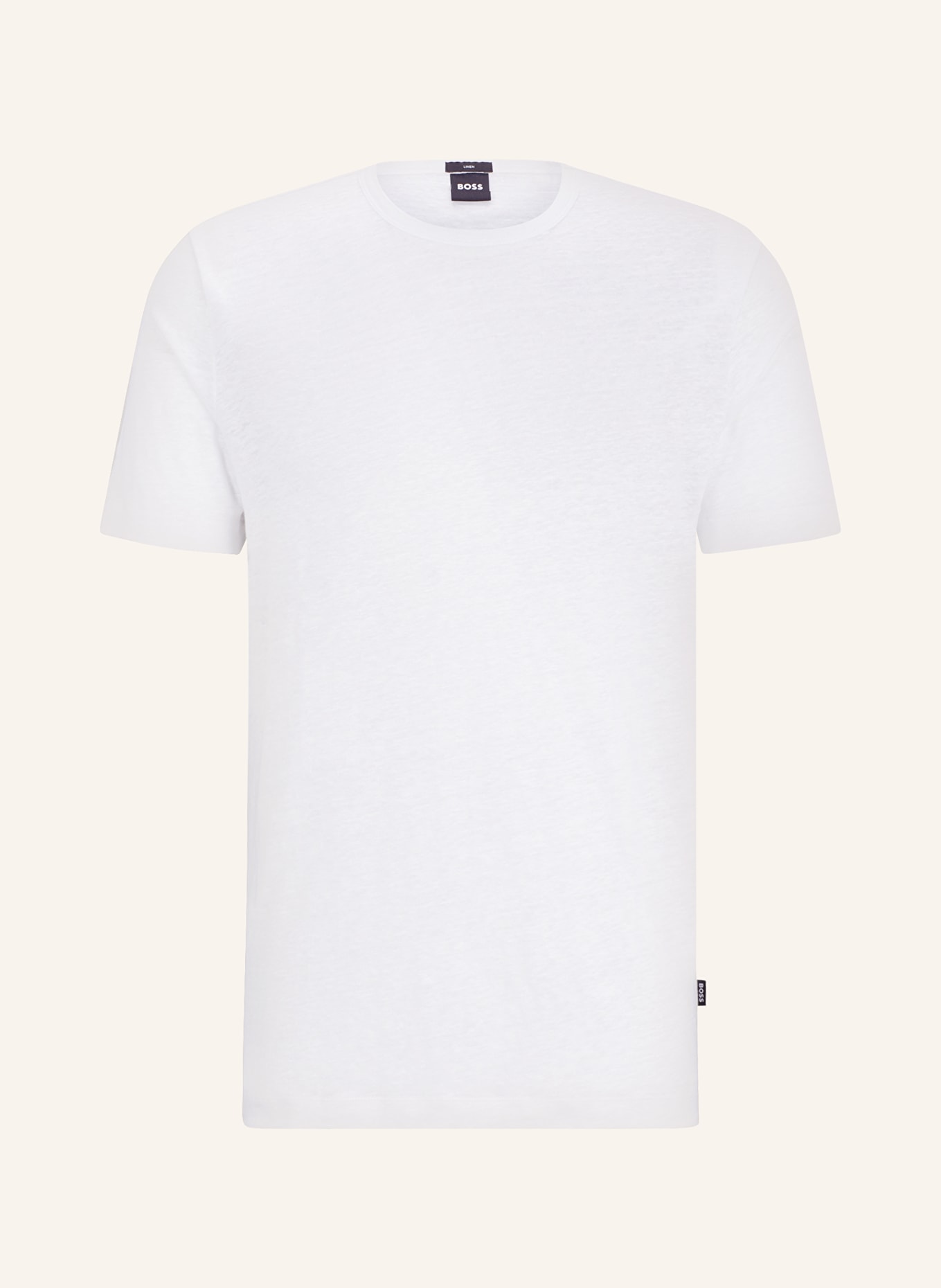 BOSS T-shirt TIBURT made of linen, Color: WHITE (Image 1)
