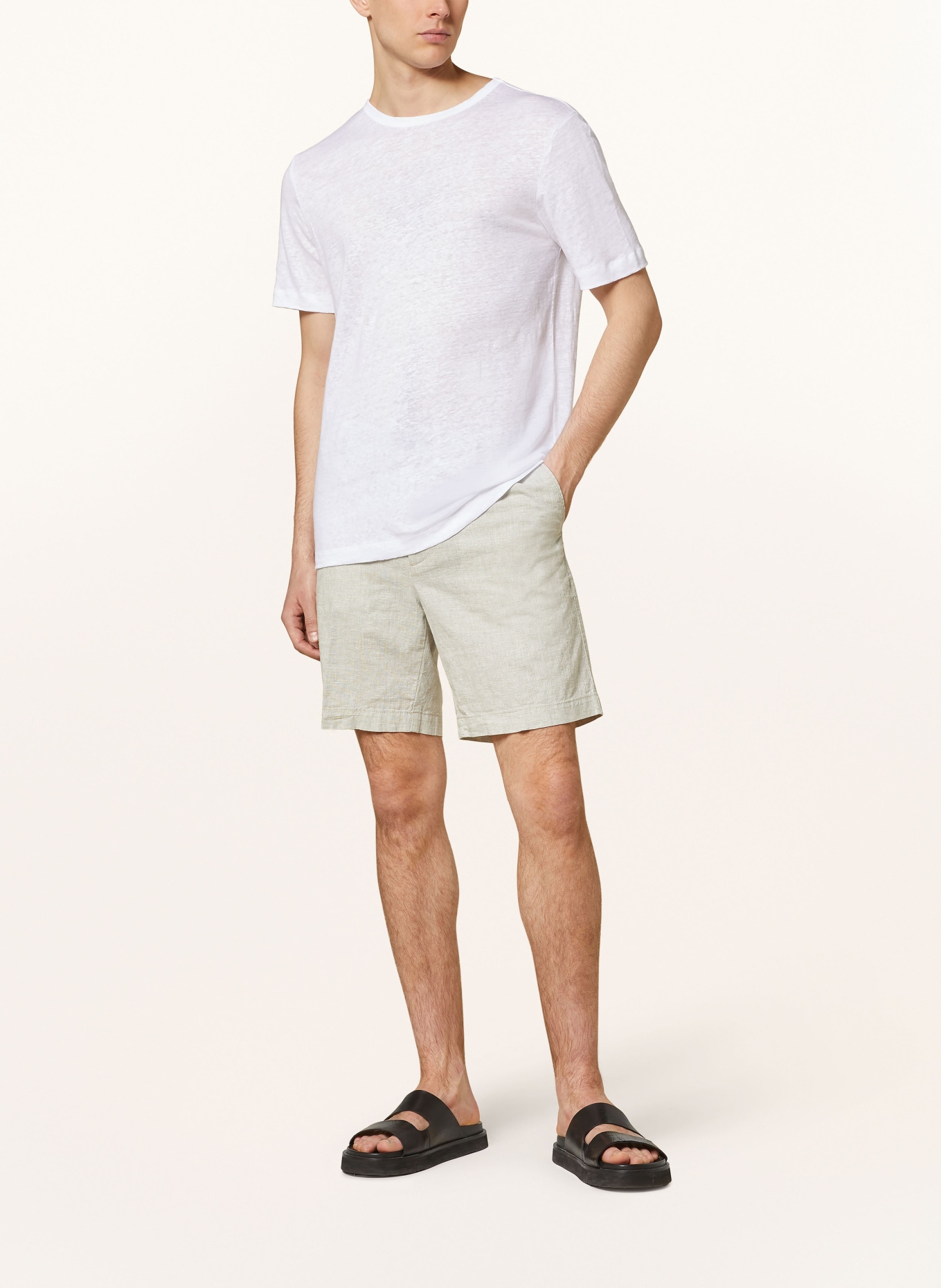 BOSS T-shirt TIBURT made of linen, Color: WHITE (Image 2)