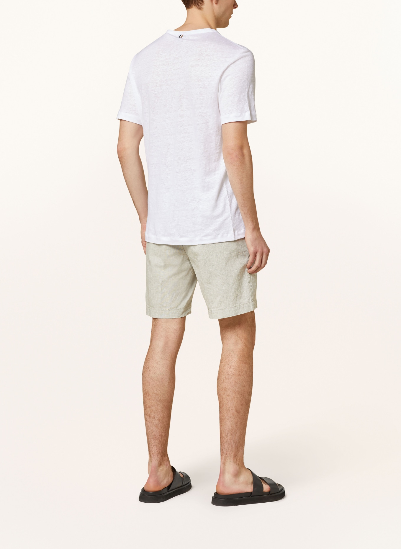 BOSS T-shirt TIBURT made of linen, Color: WHITE (Image 3)