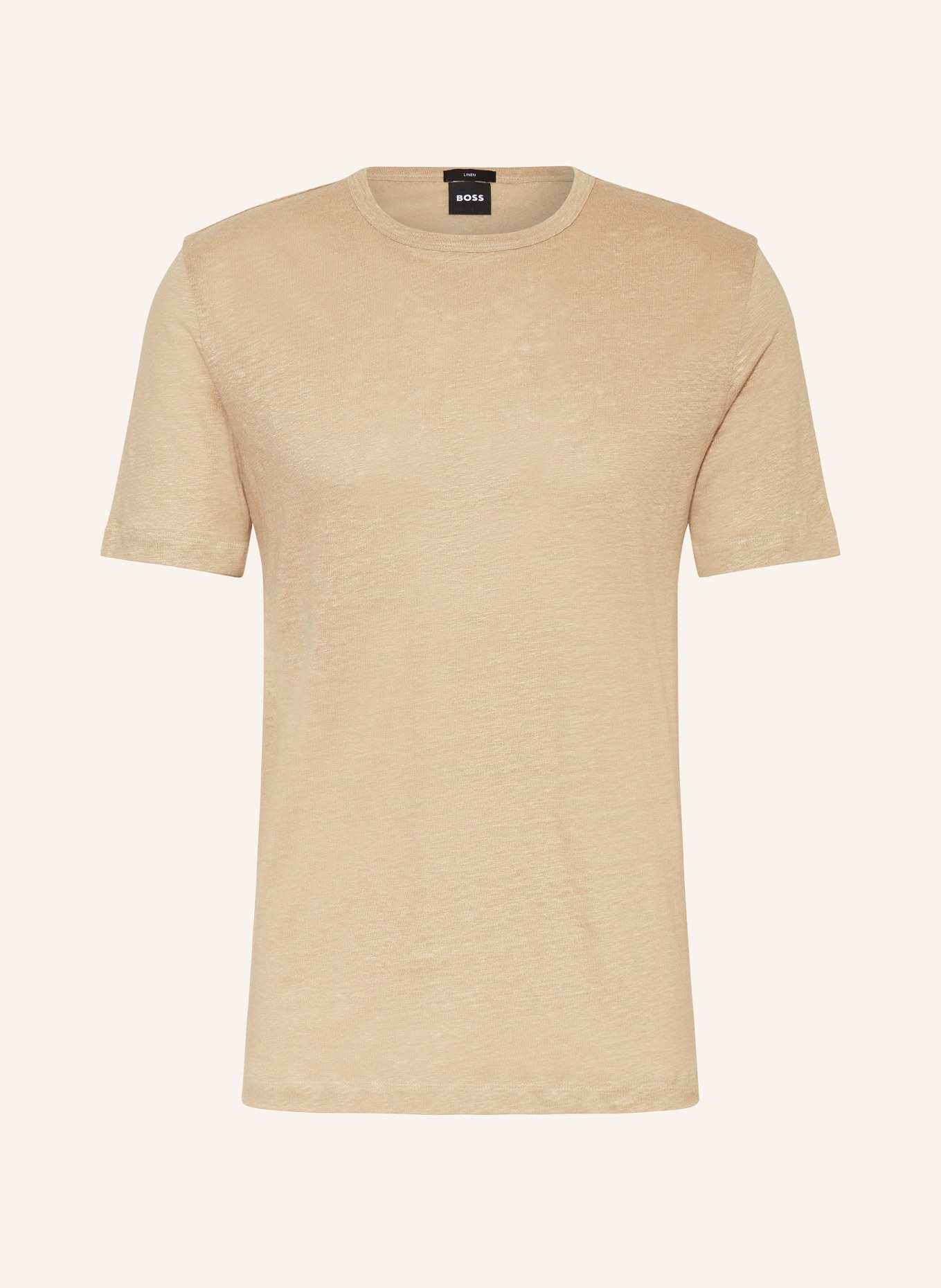 BOSS T-Shirt TIBURT aus Leinen, Farbe: BEIGE (Bild 1)