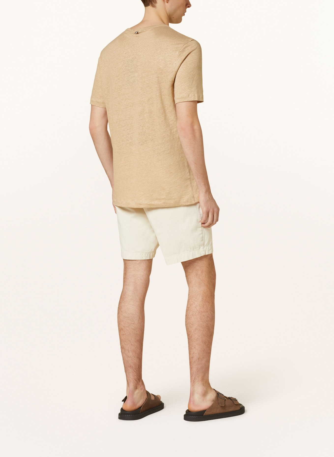 BOSS T-Shirt TIBURT aus Leinen, Farbe: BEIGE (Bild 3)