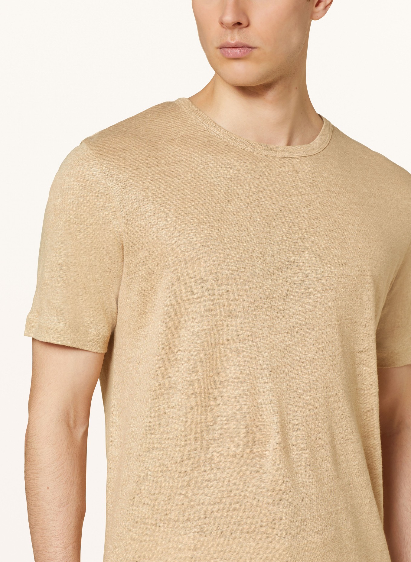 BOSS T-Shirt TIBURT aus Leinen, Farbe: BEIGE (Bild 4)