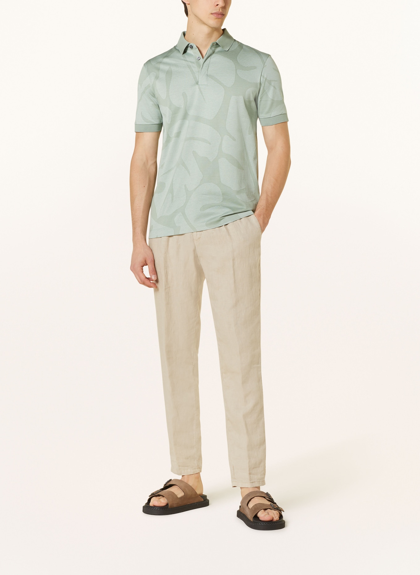 BOSS Polo shirt PENROSE Slim Fit, Color: GREEN/ LIGHT GREEN (Image 2)