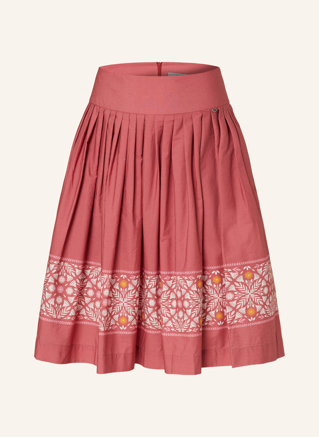 ROCKMACHERIN Trachten skirt KALO, Color: DUSKY PINK/ DARK ORANGE/ WHITE (Image 1)