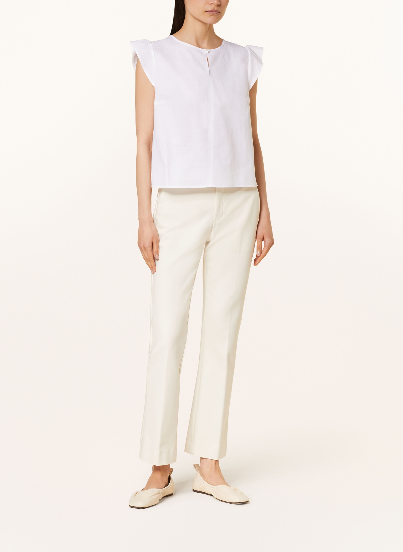 ROCKMACHERIN Shirt blouse SESA with linen, Color: WHITE (Image 2)