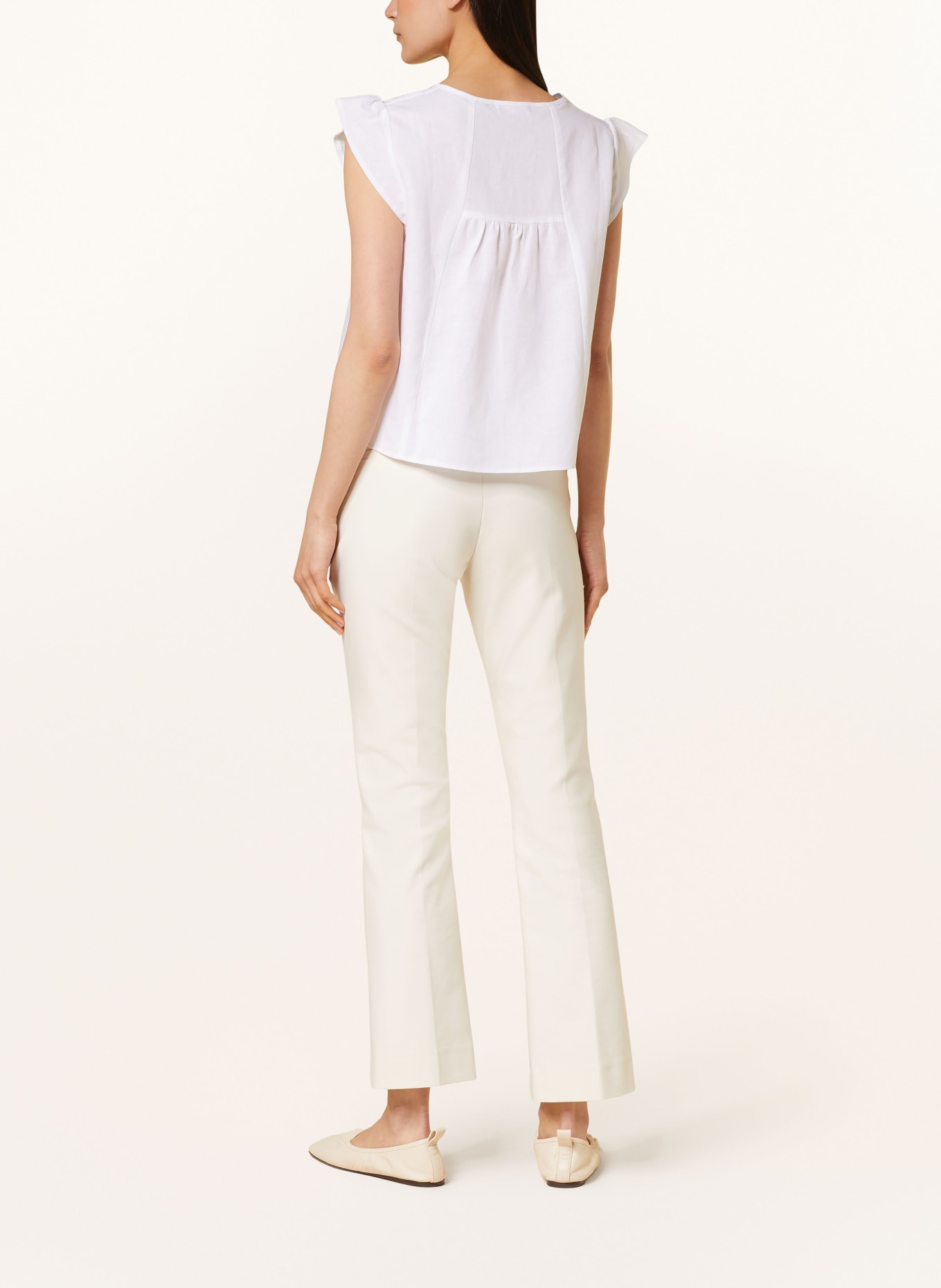 ROCKMACHERIN Shirt blouse SESA with linen, Color: WHITE (Image 3)