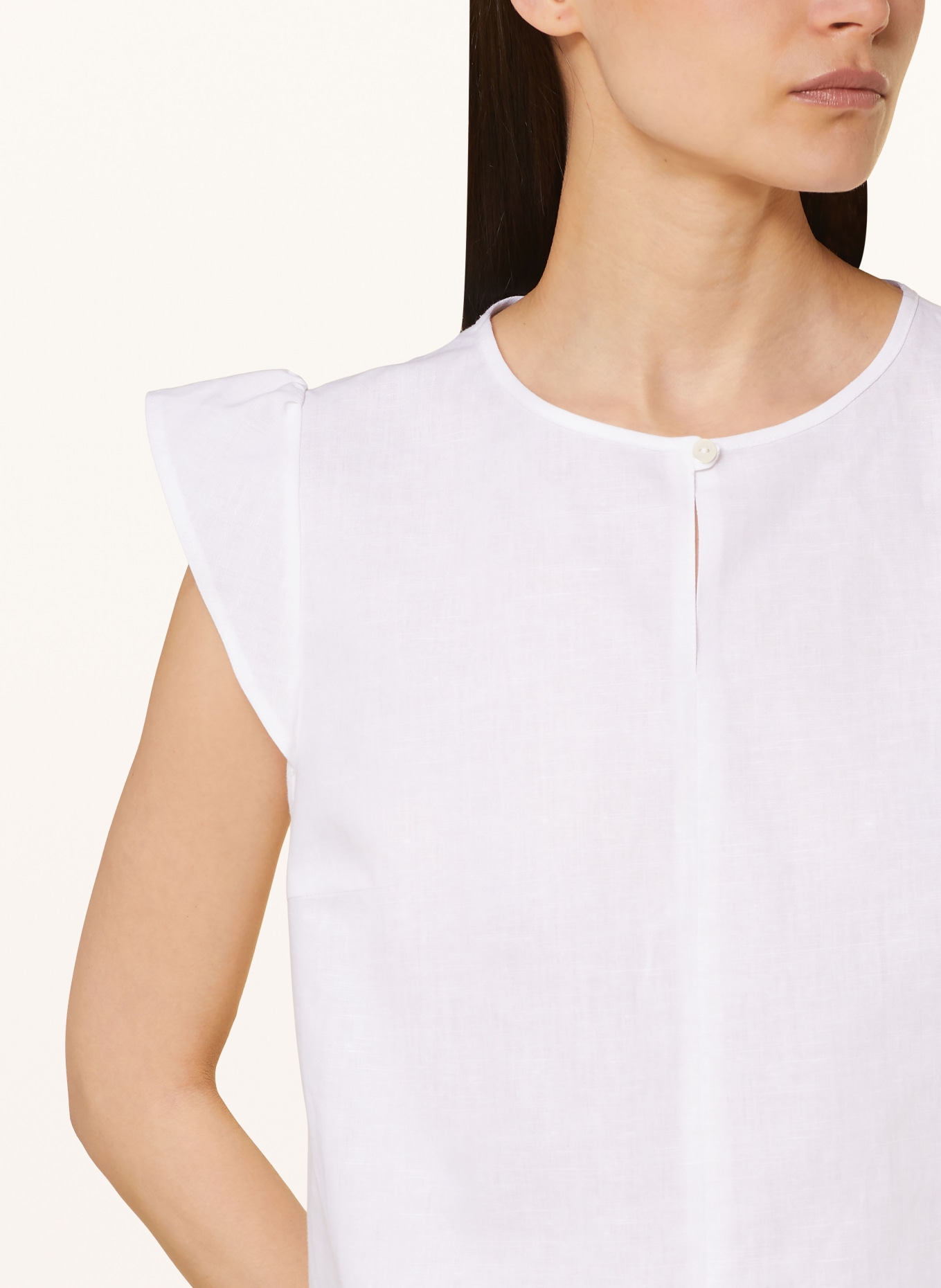 ROCKMACHERIN Shirt blouse SESA with linen, Color: WHITE (Image 4)
