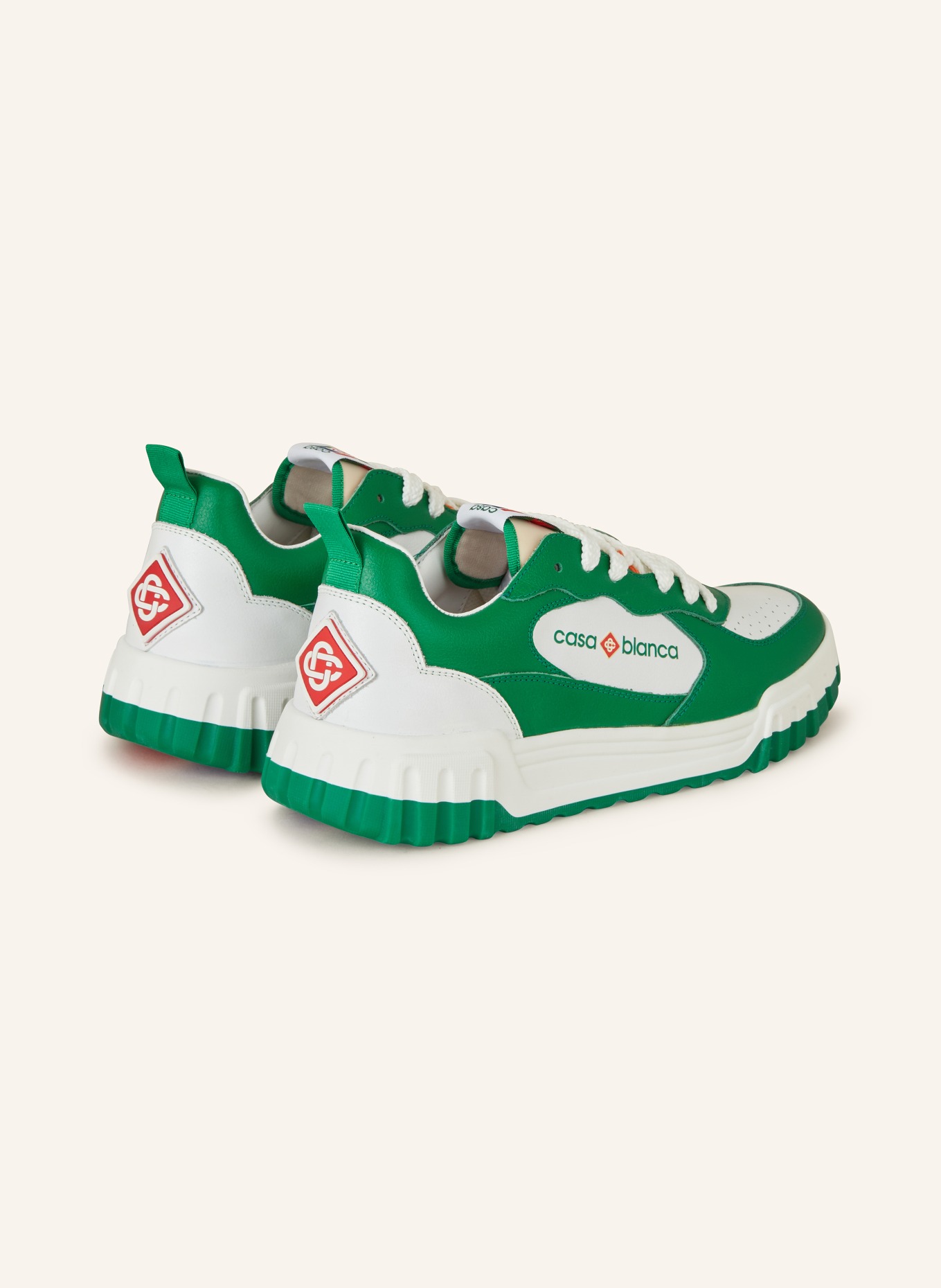 Casablanca Sneakers, Color: WHITE/ GREEN (Image 2)