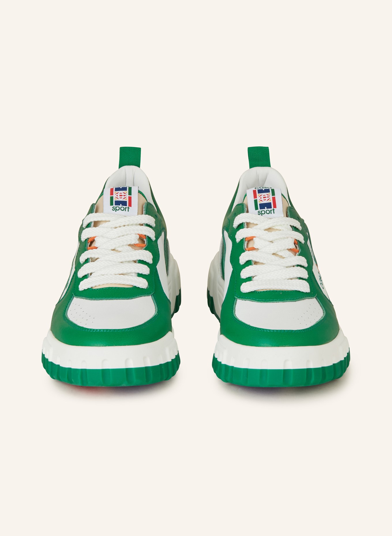 Casablanca Sneakers, Color: WHITE/ GREEN (Image 3)