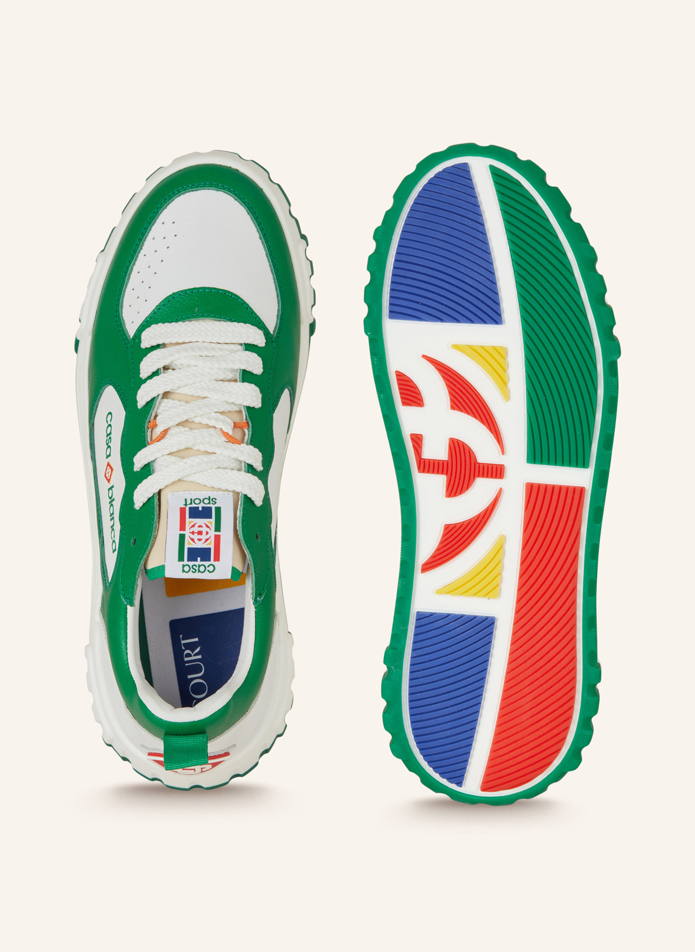 Casablanca Sneakers, Color: WHITE/ GREEN (Image 5)