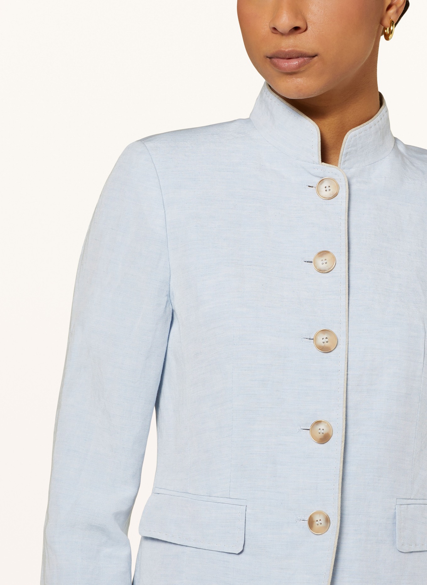 White Label Alpine jacket with linen, Color: LIGHT BLUE (Image 4)